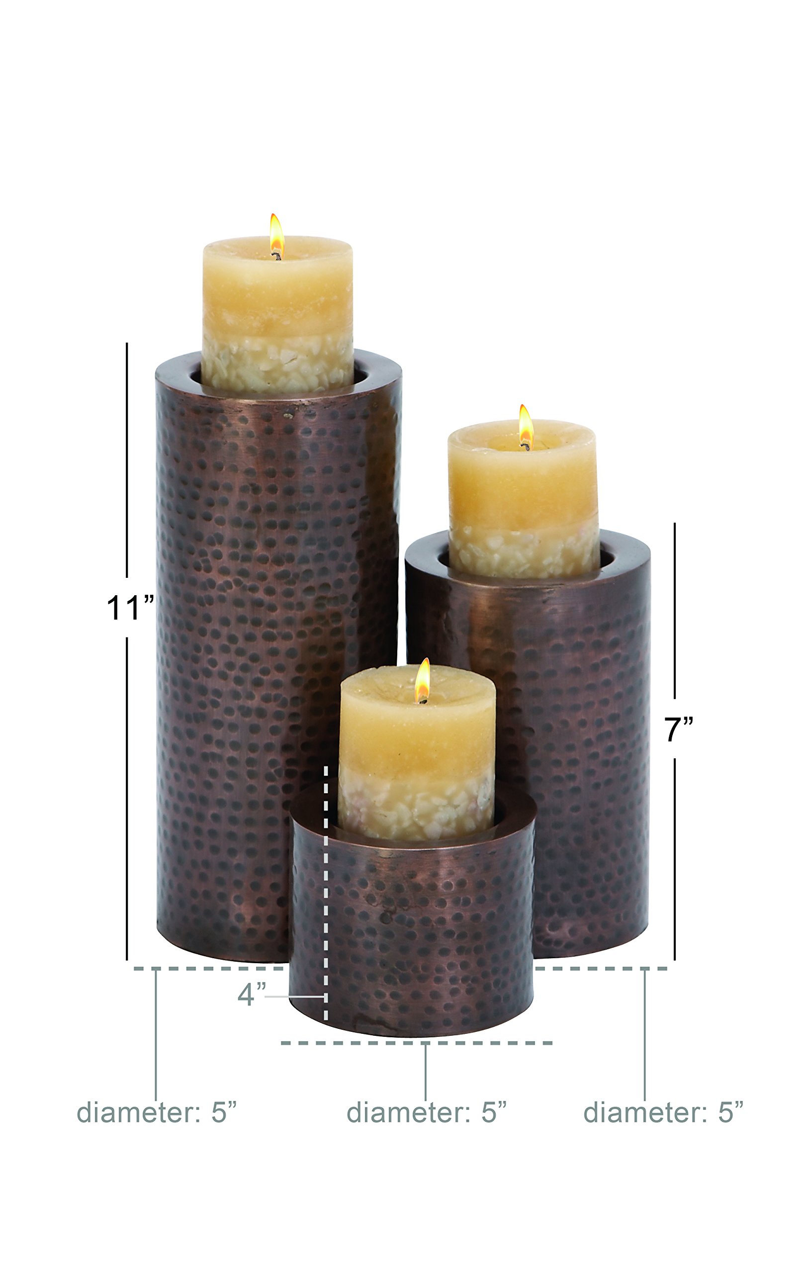 Deco 79 Handmade Metal Candle Holders Set of 3 - 11