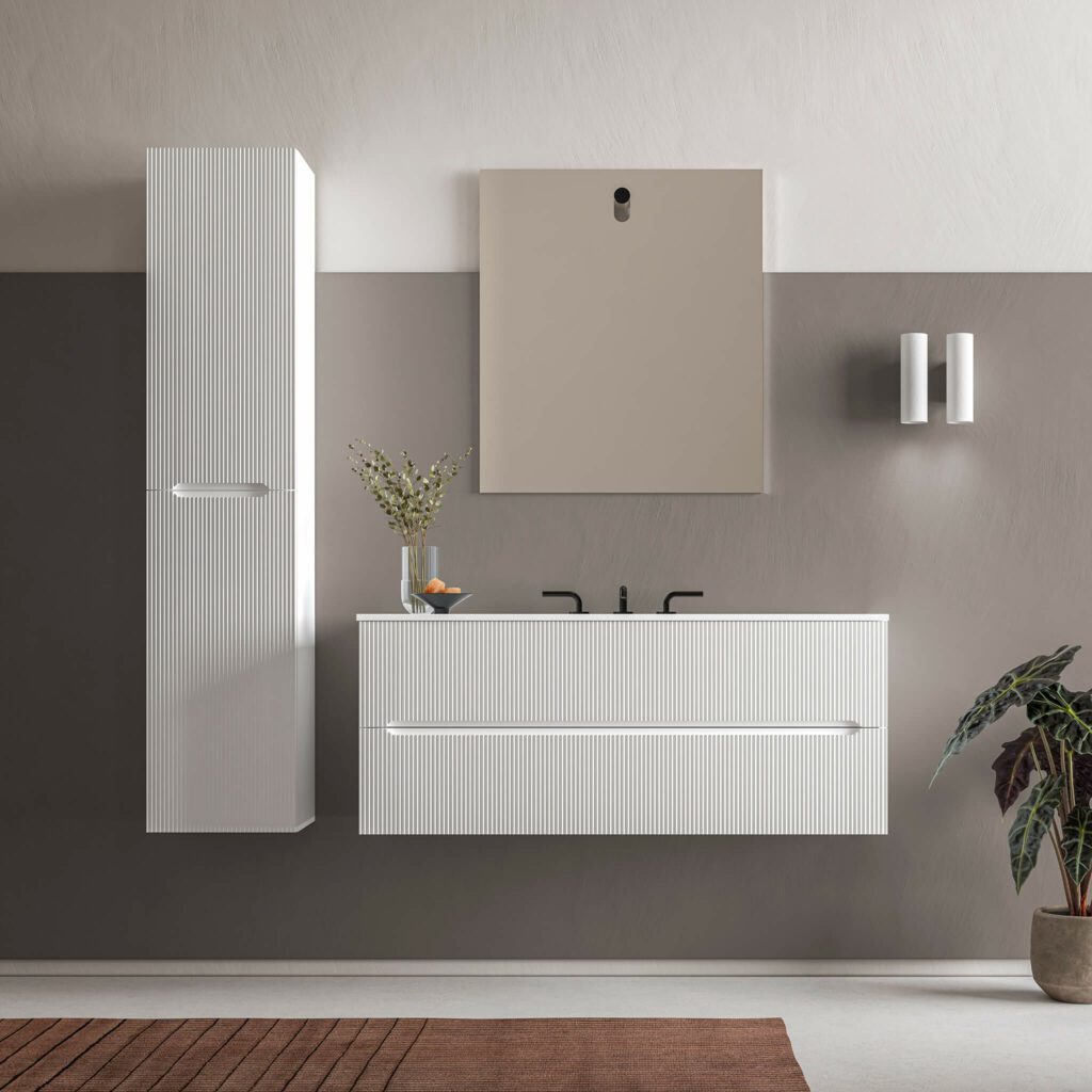 White Wall Mount Linen Cabinet with Mirror - Modern Bathroom Storage Organizer for Towels & Toiletries | Perfect for Small Spaces & Home Decor