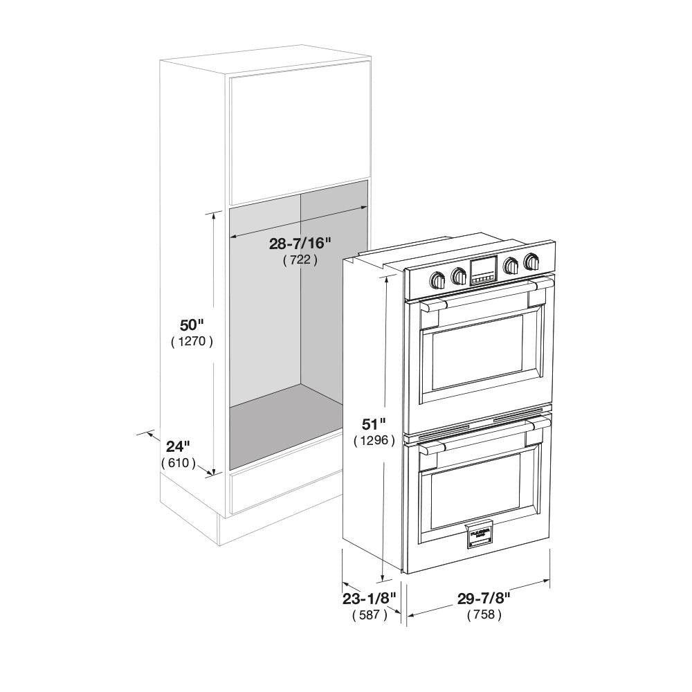 Fulgor Milano 30 Inch Stainless Steel Built-In Electric Double Wall Oven - Professional Grade for Modern Kitchens (Model F6PDP30S1) | Perfect for Baking, Roasting & Entertaining