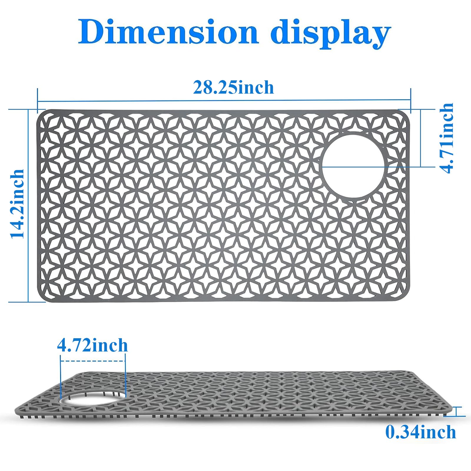 Non-Slip Kitchen Sink Protector Mat 28.25