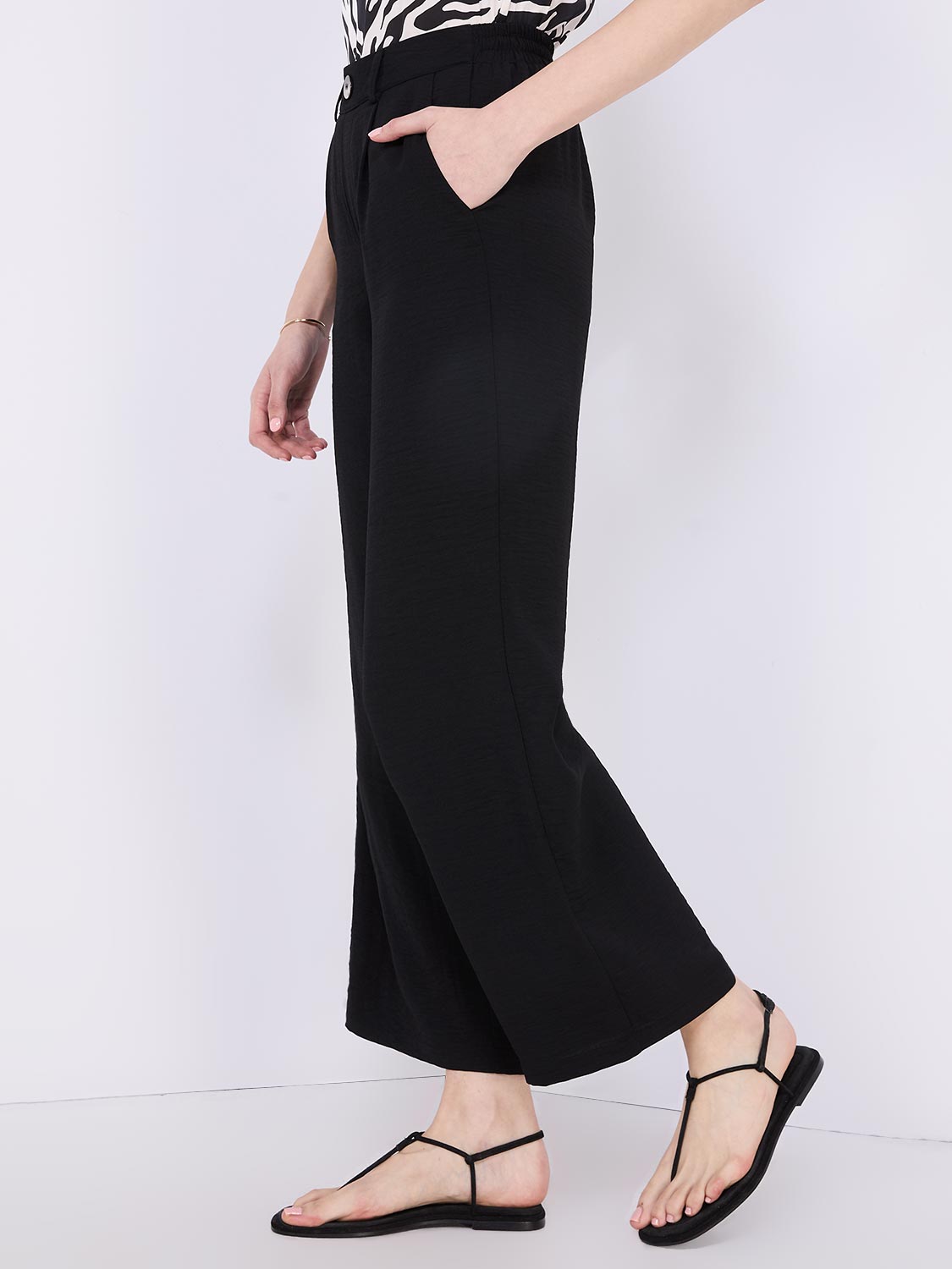 Classic High Rise Wide Leg Pants for Women - Comfortable Stretchy Trousers for Work, Office & Casual Wear | Trendy Fashion Pants for Everyday Style
