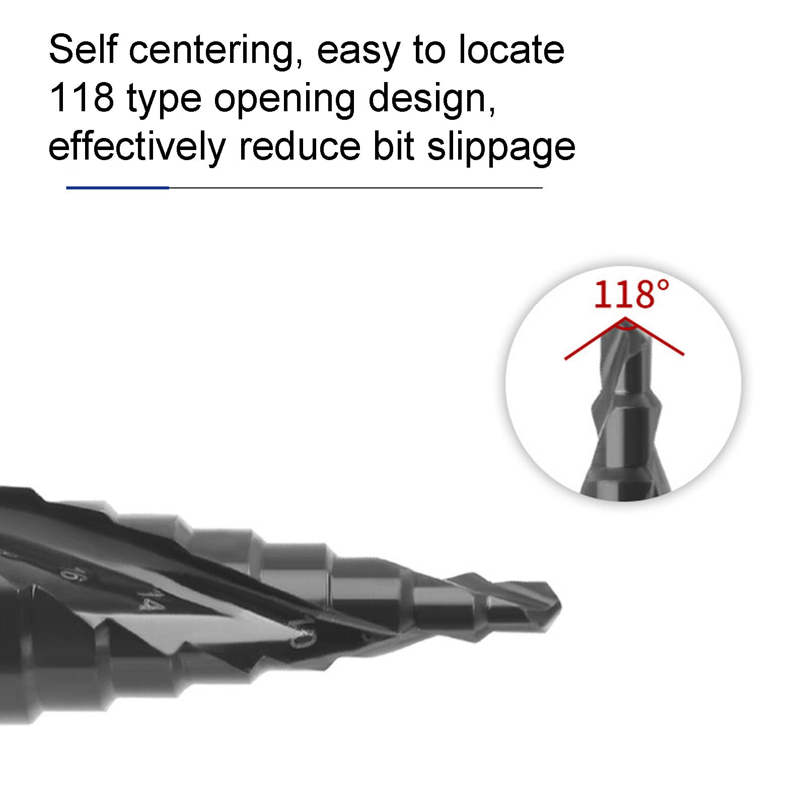 High-Speed Steel Step Drill Bit Set for Metal - Multi-Size Pagoda Cone Drill Bit with 118° Point Angle for Smooth & Clean Holes - Perfect for Drilling Machines, HVAC Work, and DIY Metal Projects