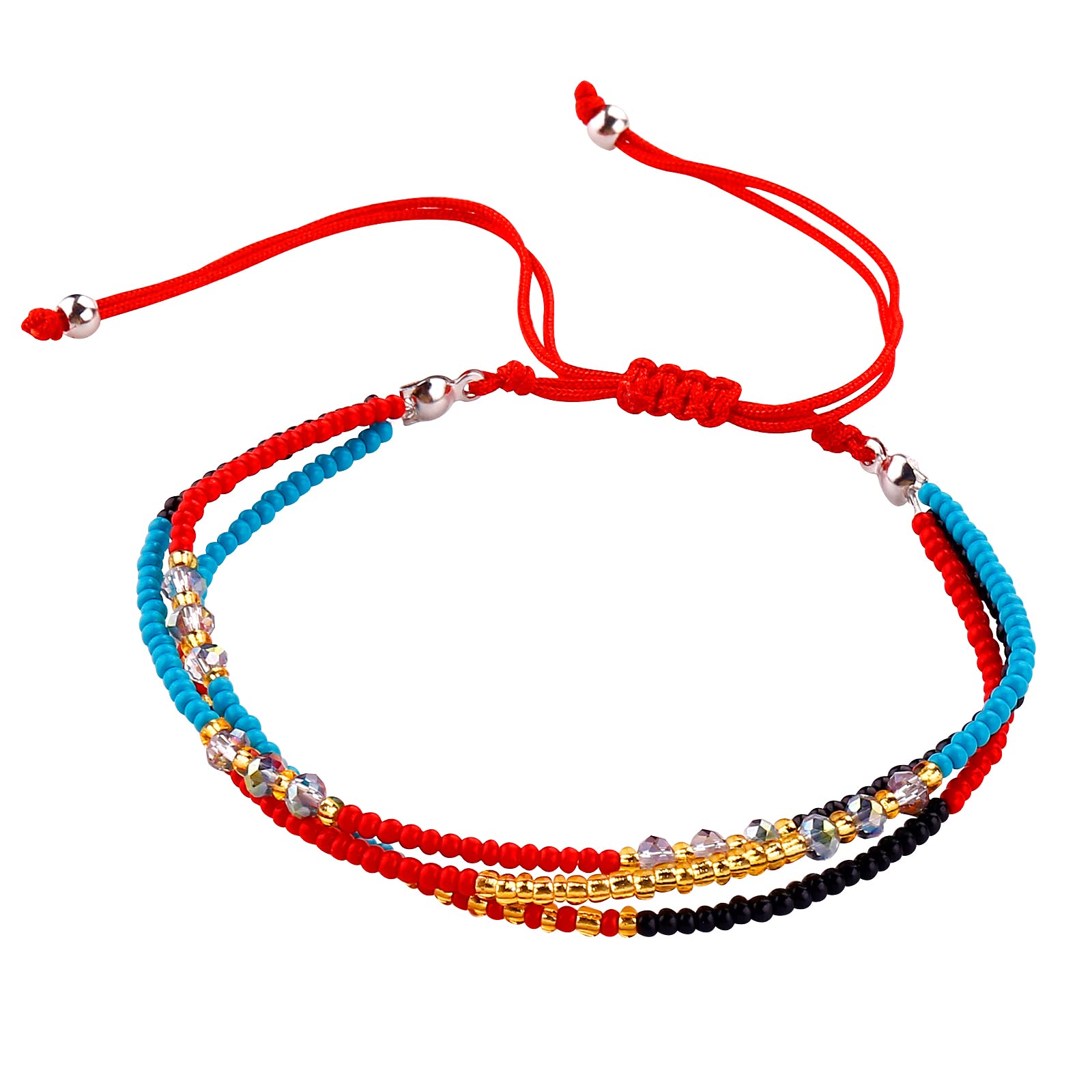 Boho Beaded Ankle Bracelet for Women - Colorful Handmade Summer Love Anklet Jewelry | Perfect for Beach Vacations, Music Festivals & Boho Fashion