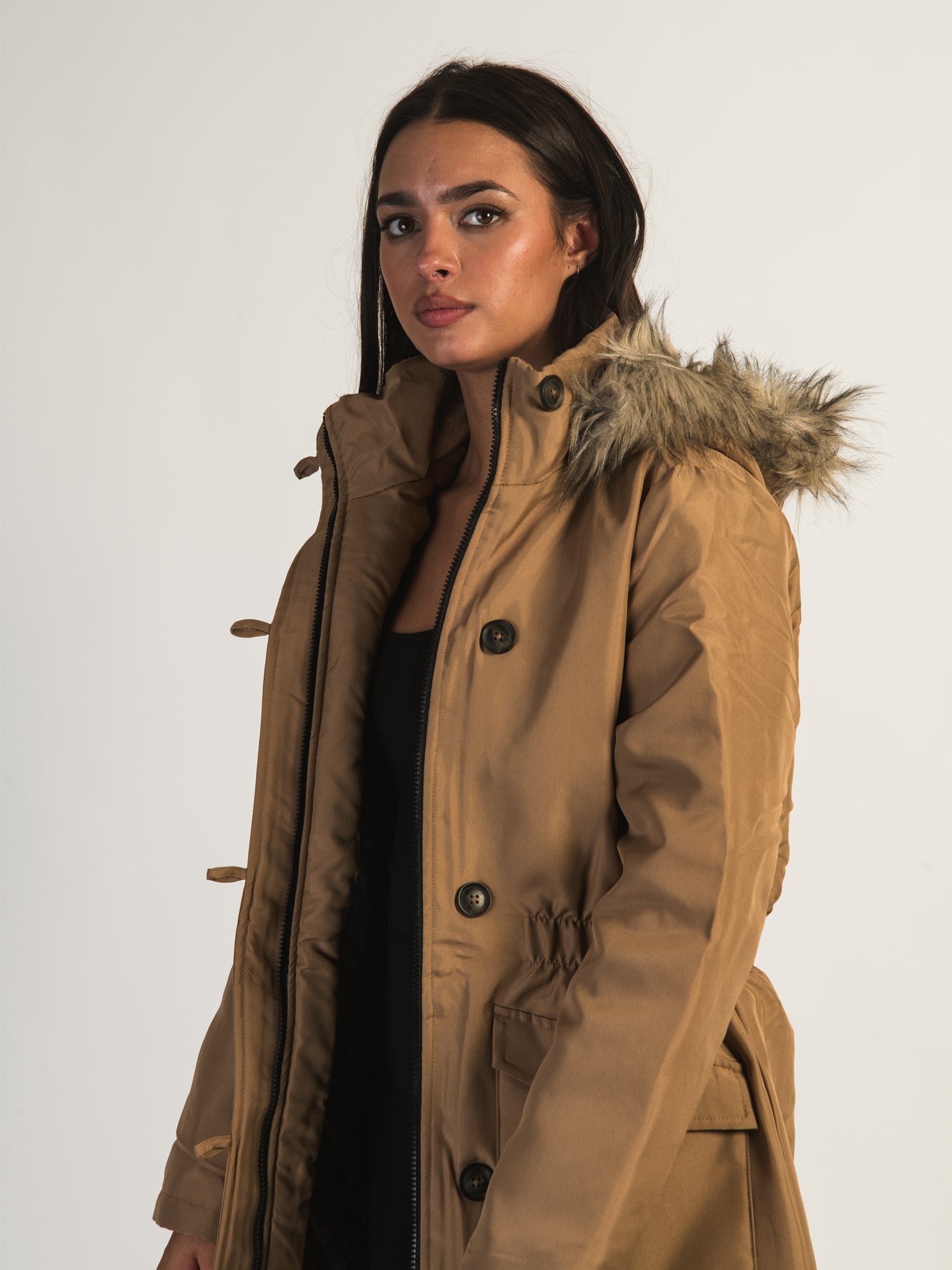 B.YOUNG ALICA Women's Tigers Eye Parka Jacket - Waterproof Winter Coat with Hood for Outdoor Activities, Hiking, and Travel