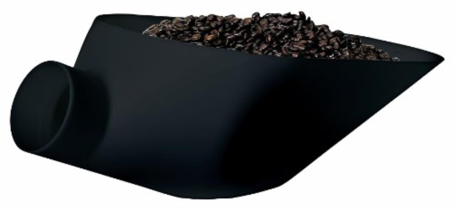 Rattleware Kilo Bean Scale Coffee Scoop - High-Density Plastic Flat Design with Funnel - Multifunctional Coffee Measuring Tool for Baristas & Home Brewing - Perfect for Counter Display, Coffee Shops & Kitchen Use (Black)