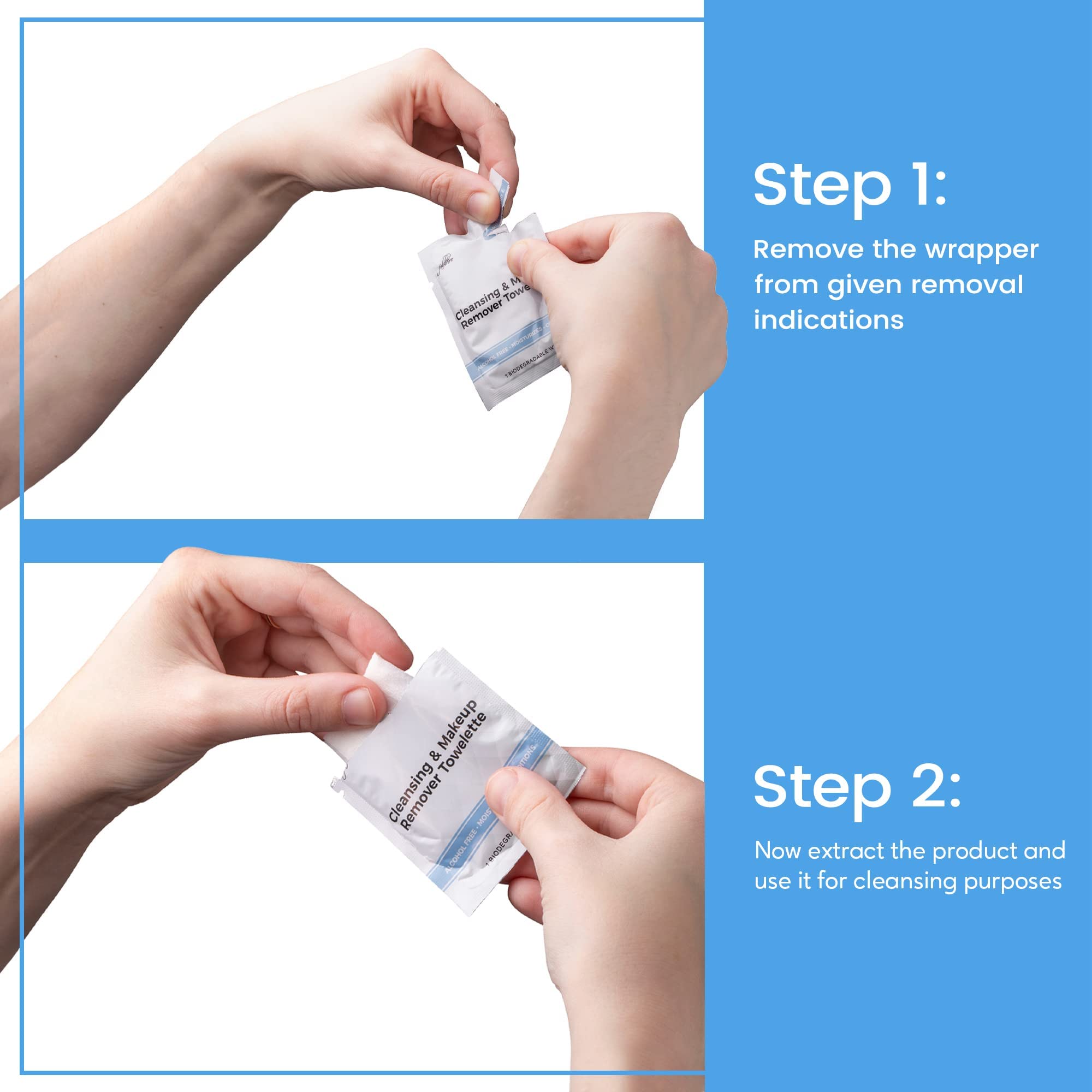 Vitamin E Enriched Alcohol-Free Makeup Remover Wipes – Gentle Exfoliating & Deep Cleansing Facial Towels – Biodegradable & Eco-Friendly – Pack of 50 | Perfect for Travel, Gym & Daily Skincare Routine