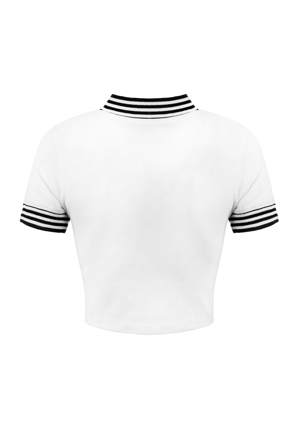 Monica Women's White Crop T-Shirt - Soft Cotton Short Sleeve Casual Top for Summer Outfits, Streetwear & Beach Vacations