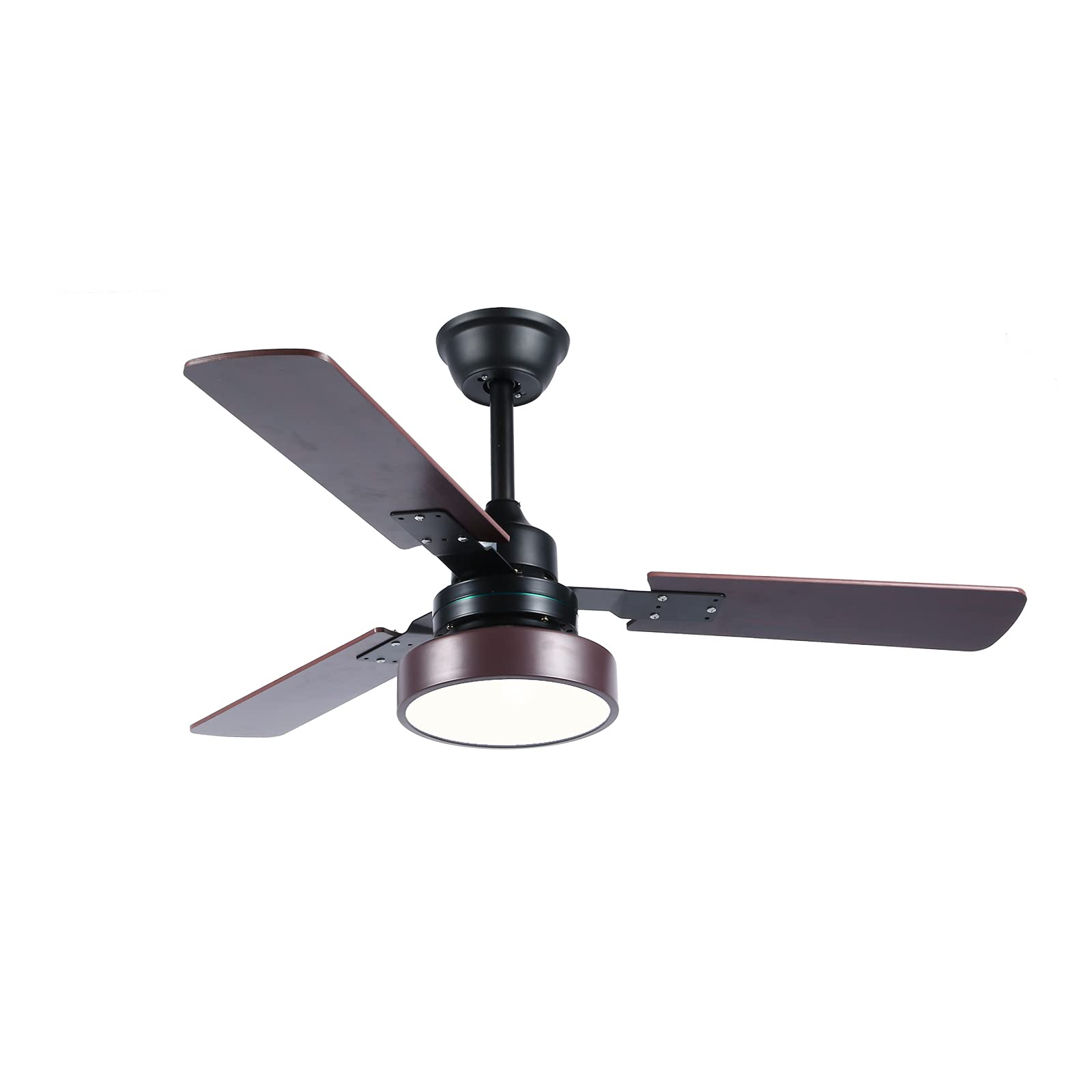 PASUTO 52 Inch Wood Ceiling Fan with Light - Indoor/Outdoor 3 Blade Ceiling Fan with LED Light & Remote Control, Brown - Perfect for Living Room, Bedroom, Patio, and Covered Outdoor Spaces