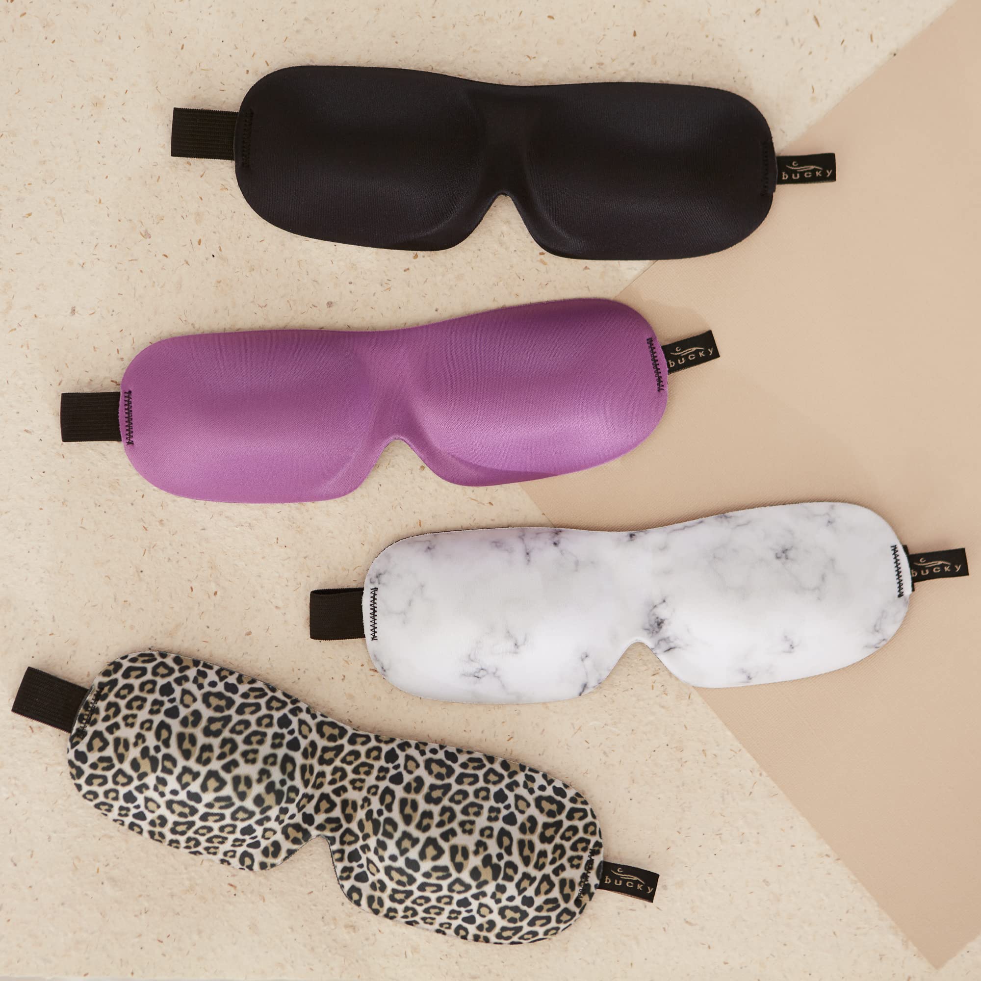 Bucky 40 Blinks No Pressure Printed Eye Mask for Travel & Sleep - Soft Comfortable Leopard Print Sleep Mask - Perfect for Airplanes, Naps & Relaxation at Home