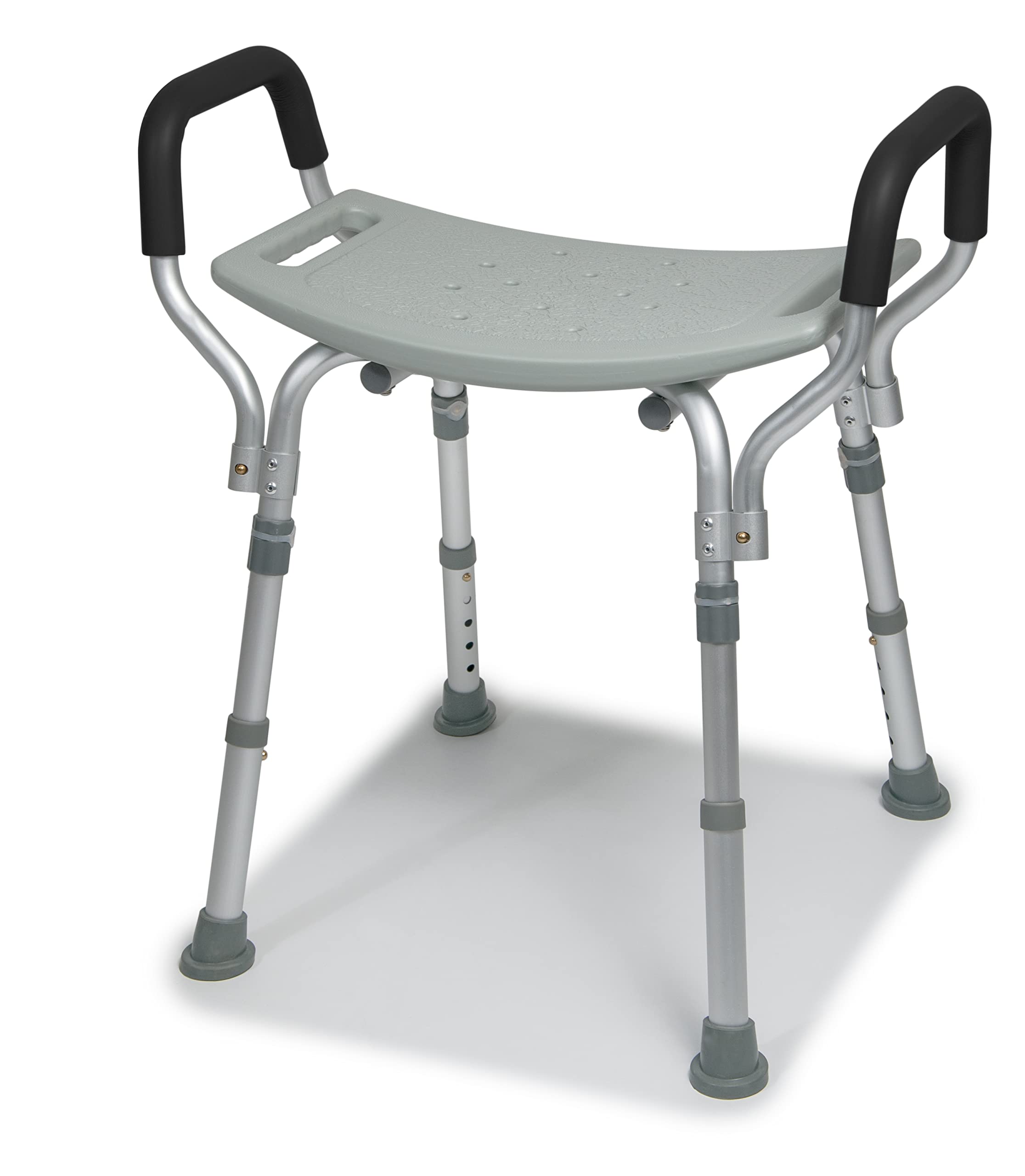 Graham-Field 7931RA Lumex Platinum Collection Bath Seat with Support Arms - Standard Grey Shower Chair for Adults (350 lbs Capacity) - Pack of 4 - Ideal for Elderly Care, Post-Surgery Recovery & Accessible Bathing