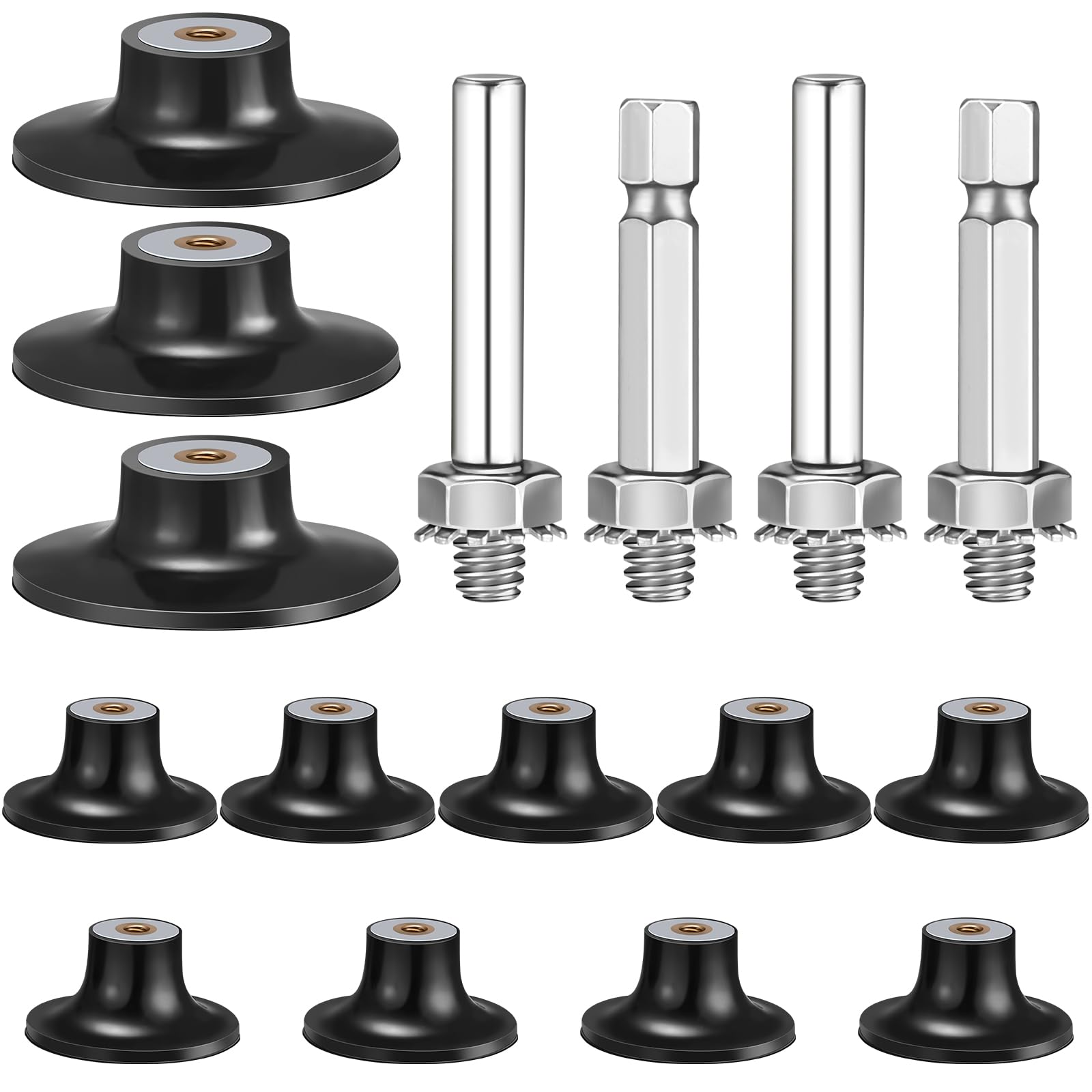 12-Piece Sanding Disc Holder Set for Die Grinder - 2 & 3 Inch with 1/4