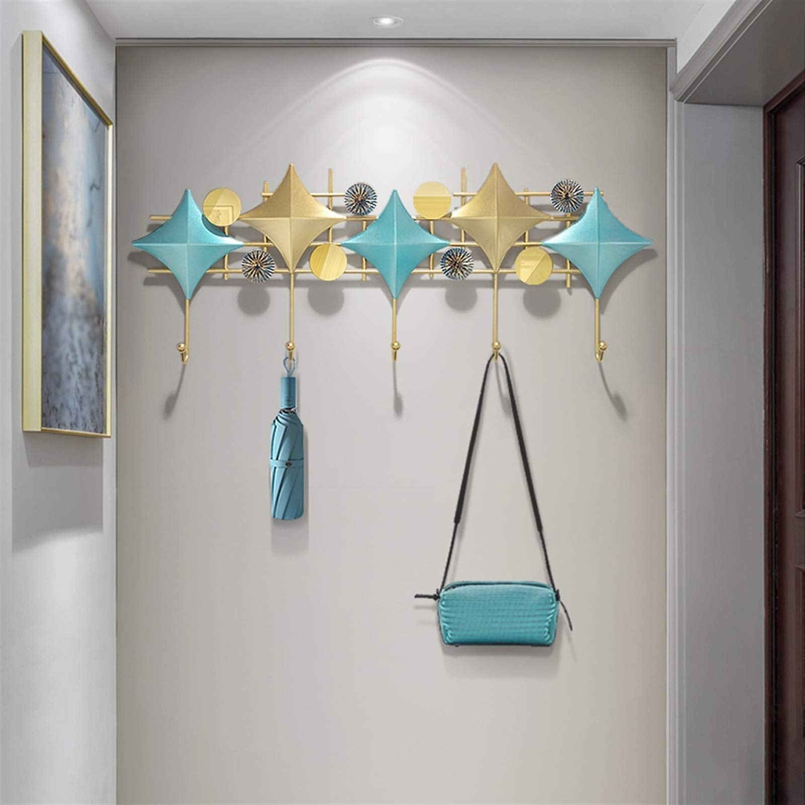 Modern Wall-Mounted Coat Rack with 5 Hooks - Space Saving Entryway Organizer for Hats, Coats & Bags | Perfect for Hallway, Bedroom or Closet Organization