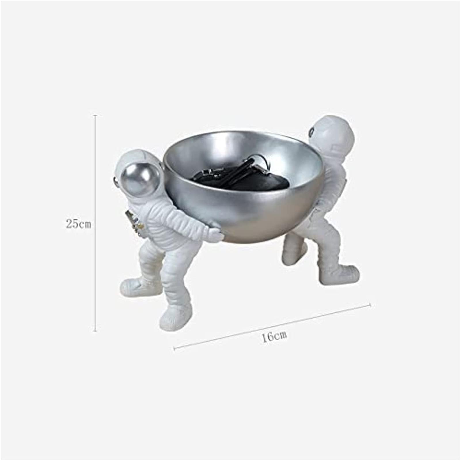 HongLianRiven Astronaut Sculpture - Premium Resin Spaceman Figurine for Home Decor, Key Storage Box & Snack Tray | Unique Gold Astronaut Statue for Living Room, Office Desk & Gift Giving