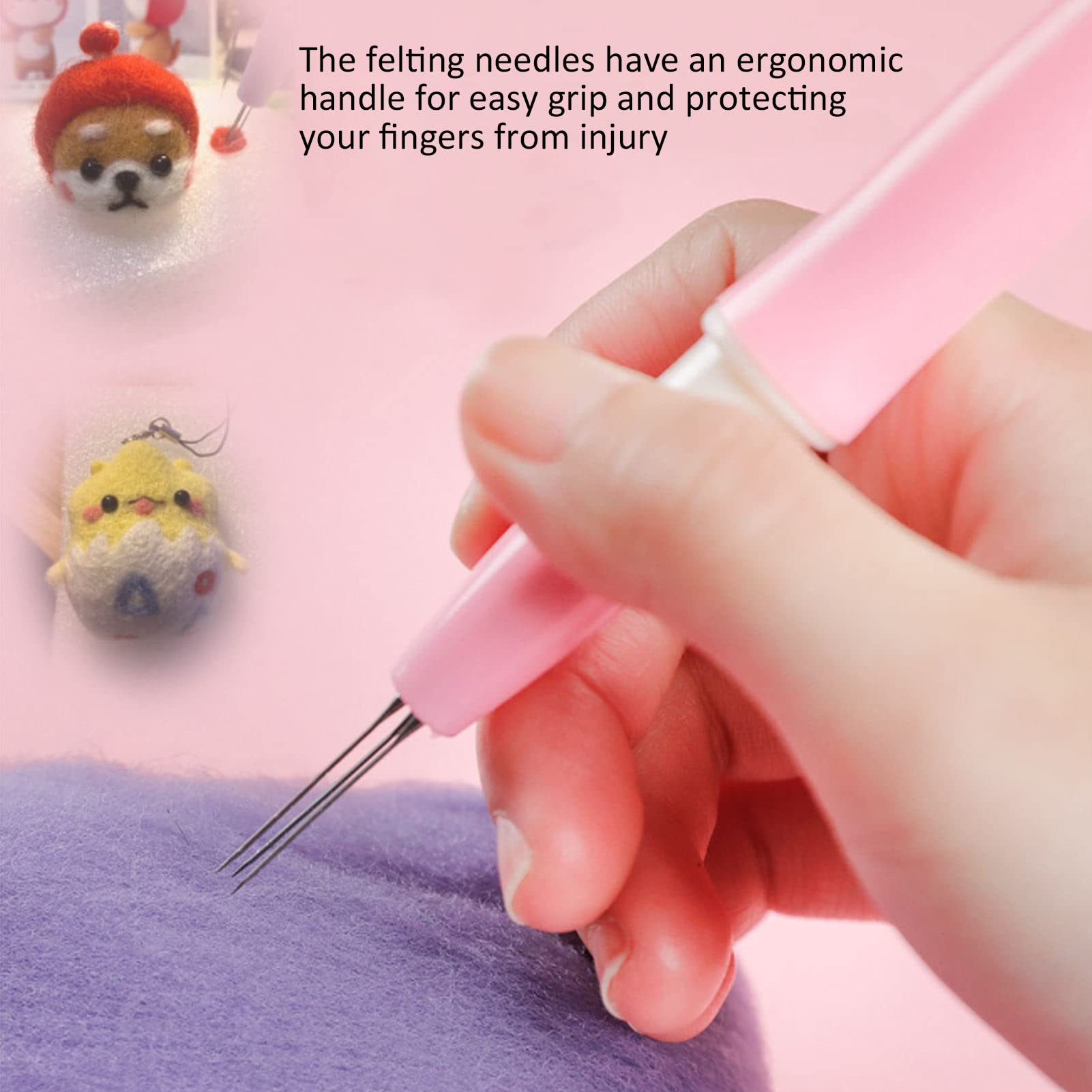Premium Needle Felting Tool Kit with 3 Felting Needles - Ergonomic Wool Felt Pen Style for DIY Crafting, Patchwork & Tufting - Perfect for Handmade Dolls, Animal Sculptures & Home Decor Projects