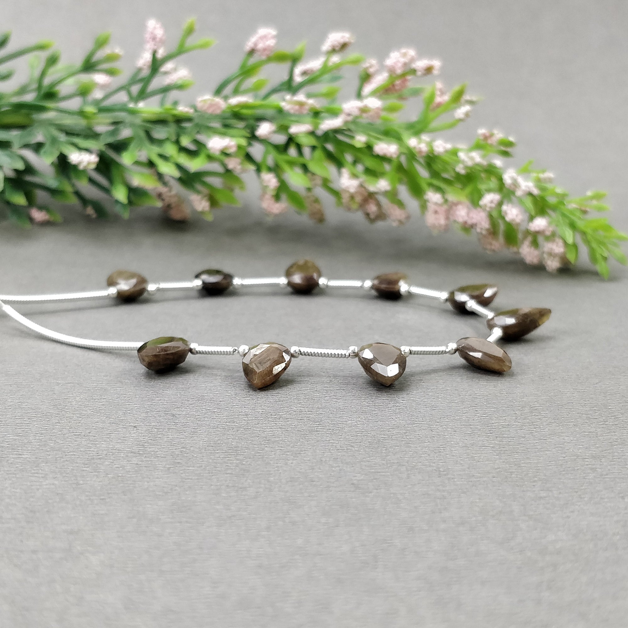 Natural Unheated Golden Brown Chocolate Sapphire Gemstone Loose Beads - 27.00cts Pear Shape Faceted Beads 10x7mm for Jewelry Making, DIY Crafts & Beading Projects