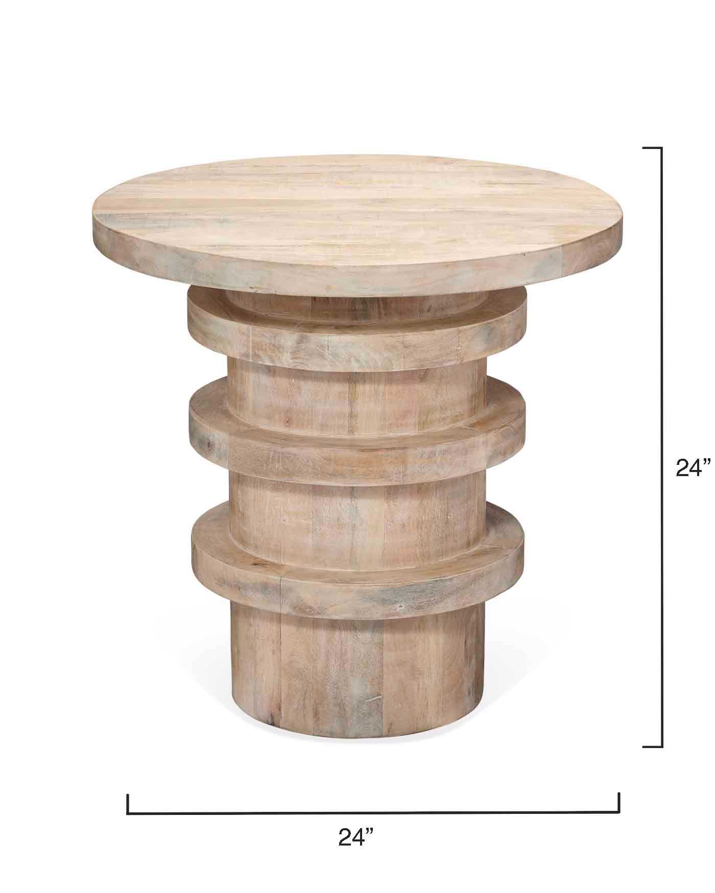 Modern Revolve Side Table - Natural Wood Finish - Perfect for Living Room, Bedroom, or Office Decor