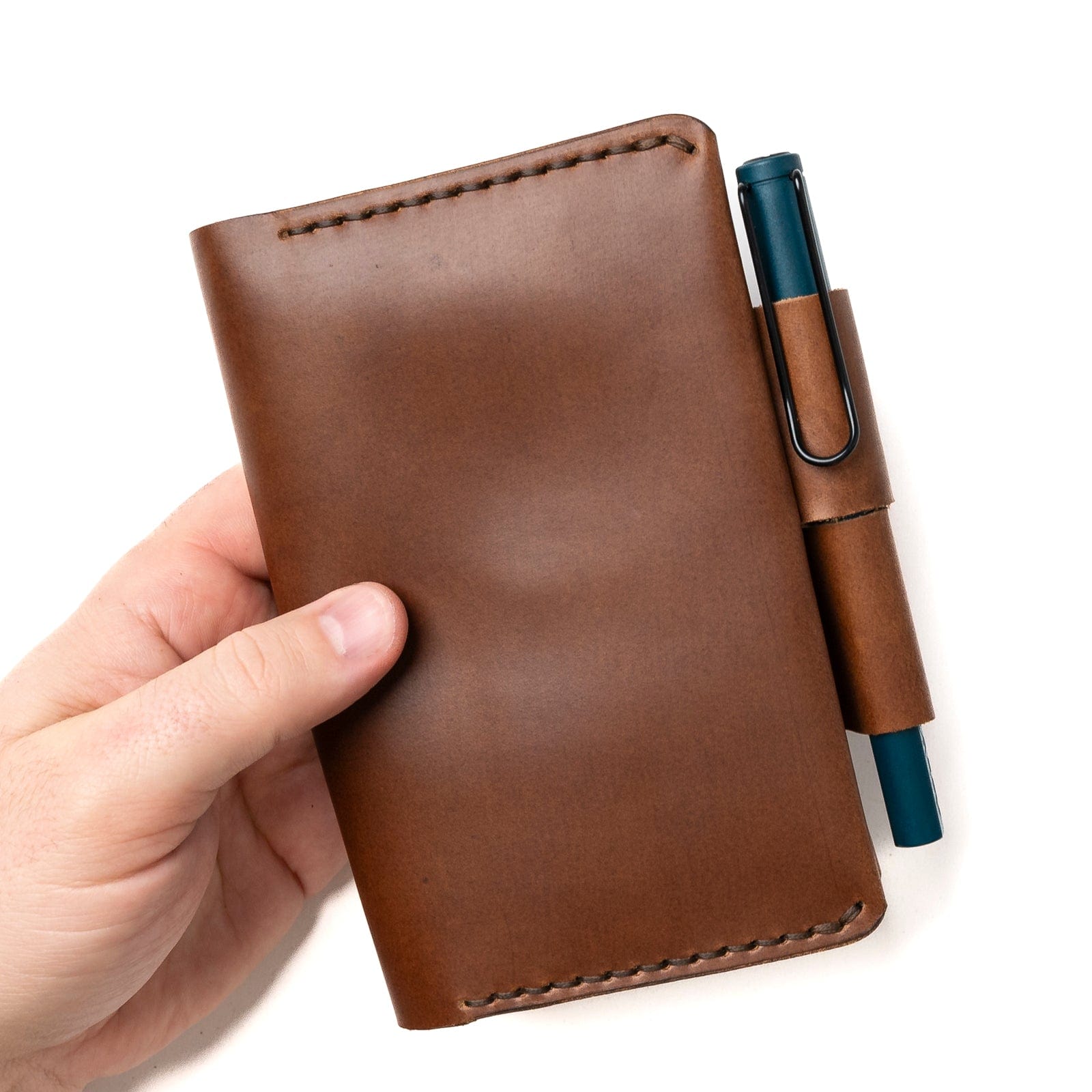 Premium Genuine Leather Moleskine Pocket Notebook Cover - Slim Protective Case for 3.5