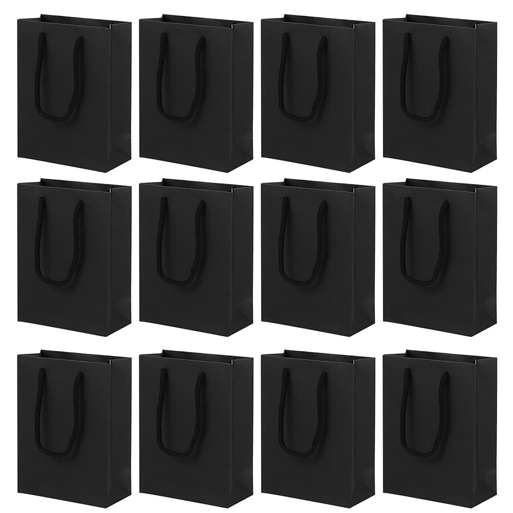 15-Piece Cabilock Black Paper Gift Bags Set - Premium Birthday, Clothing & Party Favor Bags for Gift Wrapping, Shopping & Special Occasions
