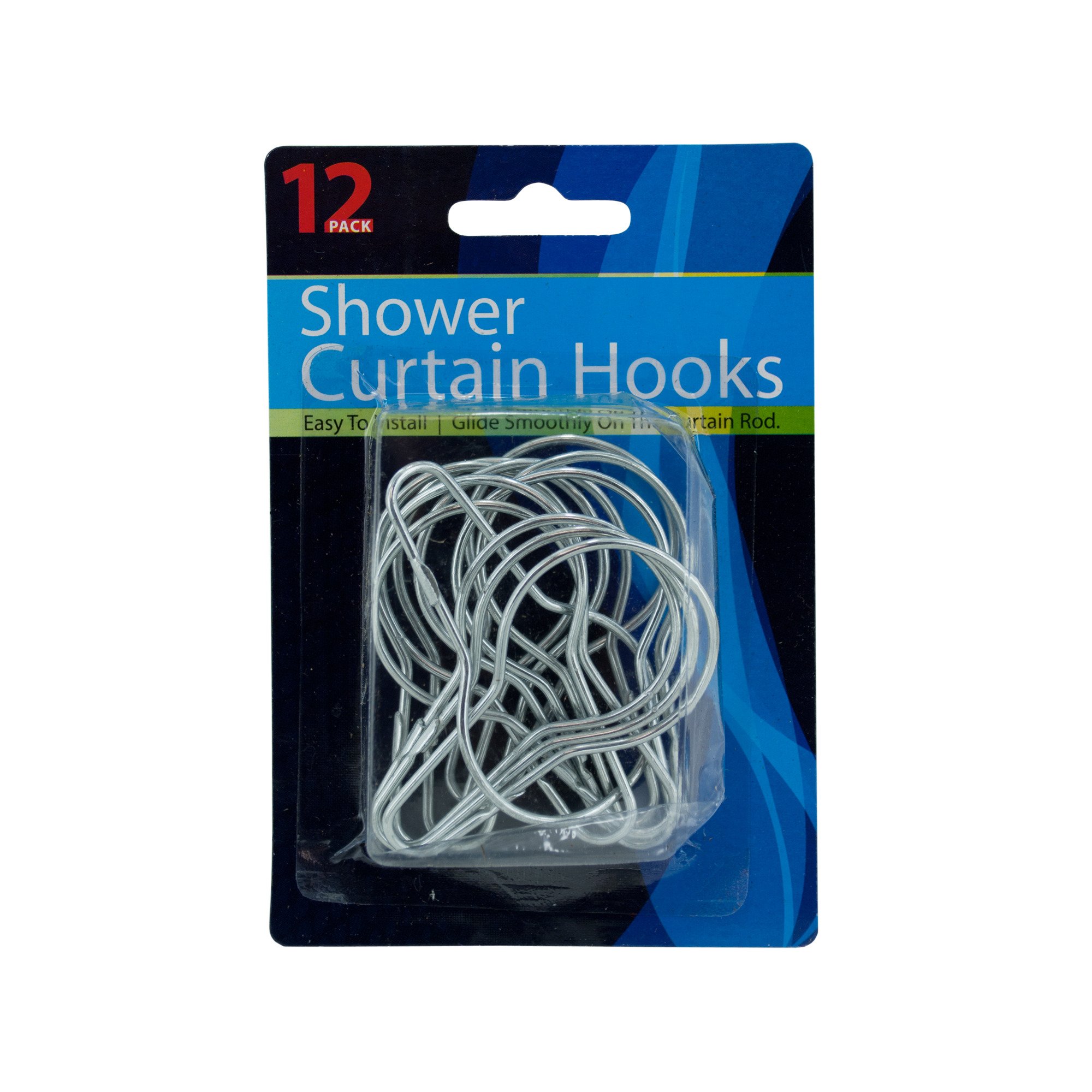 Stainless Steel Shower Curtain Hooks Set - 12 Pack Rustproof Bathroom Accessories for Bath, Shower, and Bathtub - Perfect for Home, Hotel, and Dorm Decor