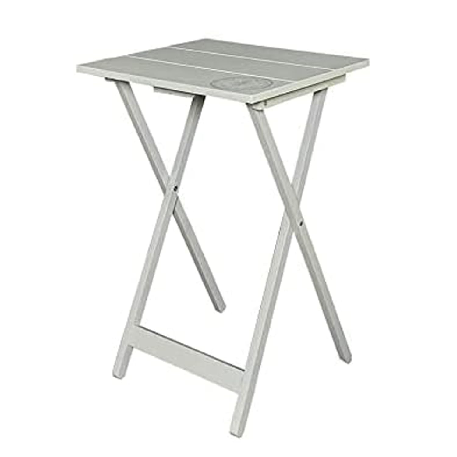 Premium Wooden Tray Table Set with Stand - 4 Trays & 2 Adjustable Legs - Lightweight, Portable (18.9