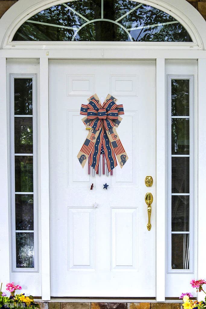 Large Patriotic Bows for Wreaths - American Flag Decor for 4th July & Memorial Day