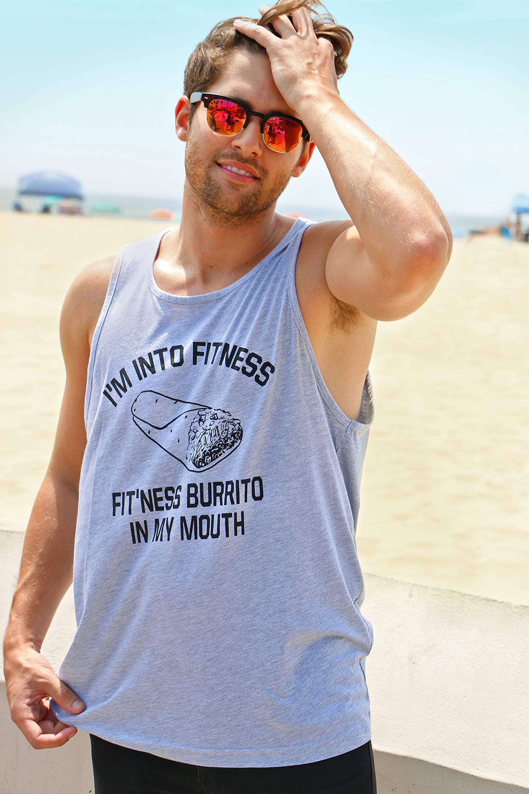 Funny Gym Sarcasm Men's Fitness Burrito T-Shirt - Humorous Workout Tank Top for Gym & Fitness Enthusiasts - Perfect for Weightlifting, CrossFit & Bodybuilding