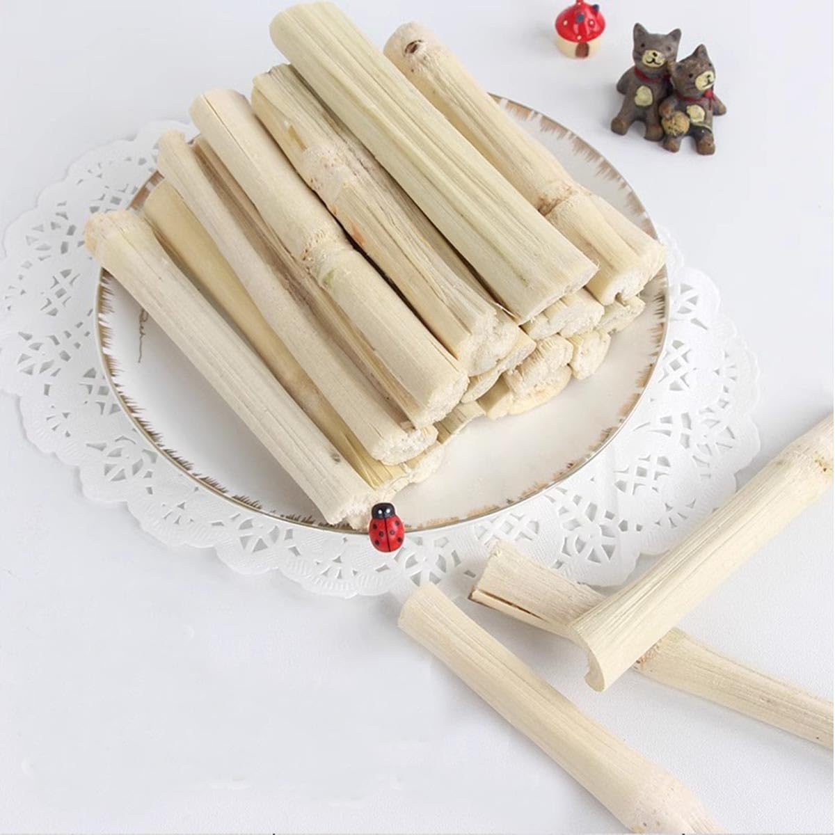 250g Natural Sweet Bamboo Chew Sticks for Rabbits, Guinea Pigs, Chinchillas, Hamsters - Healthy Small Pet Teeth Grinding Toy & Snack - Perfect for Cage Enrichment and Dental Care