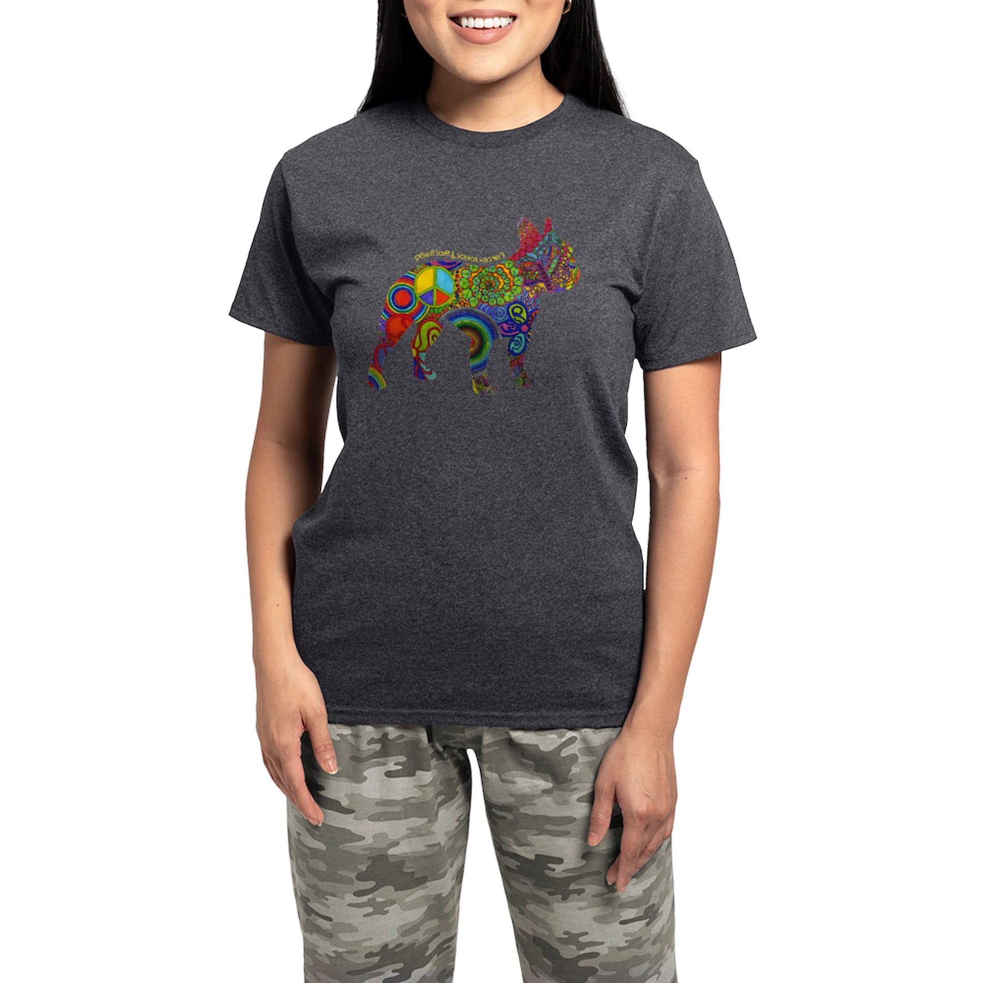 Peace Love Boston Terriers Women's Charcoal Pajama Set - Cozy Sleepwear for Dog Lovers, Perfect for Lounging & Gifts