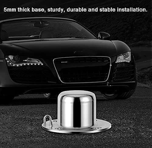 Stainless Steel Parking Bollard with Heavy-Duty Base - 650x76mm Safety Barrier for Garage, Private Parking & Street Traffic Control | Durable Outdoor Protection for Driveways & Commercial Areas