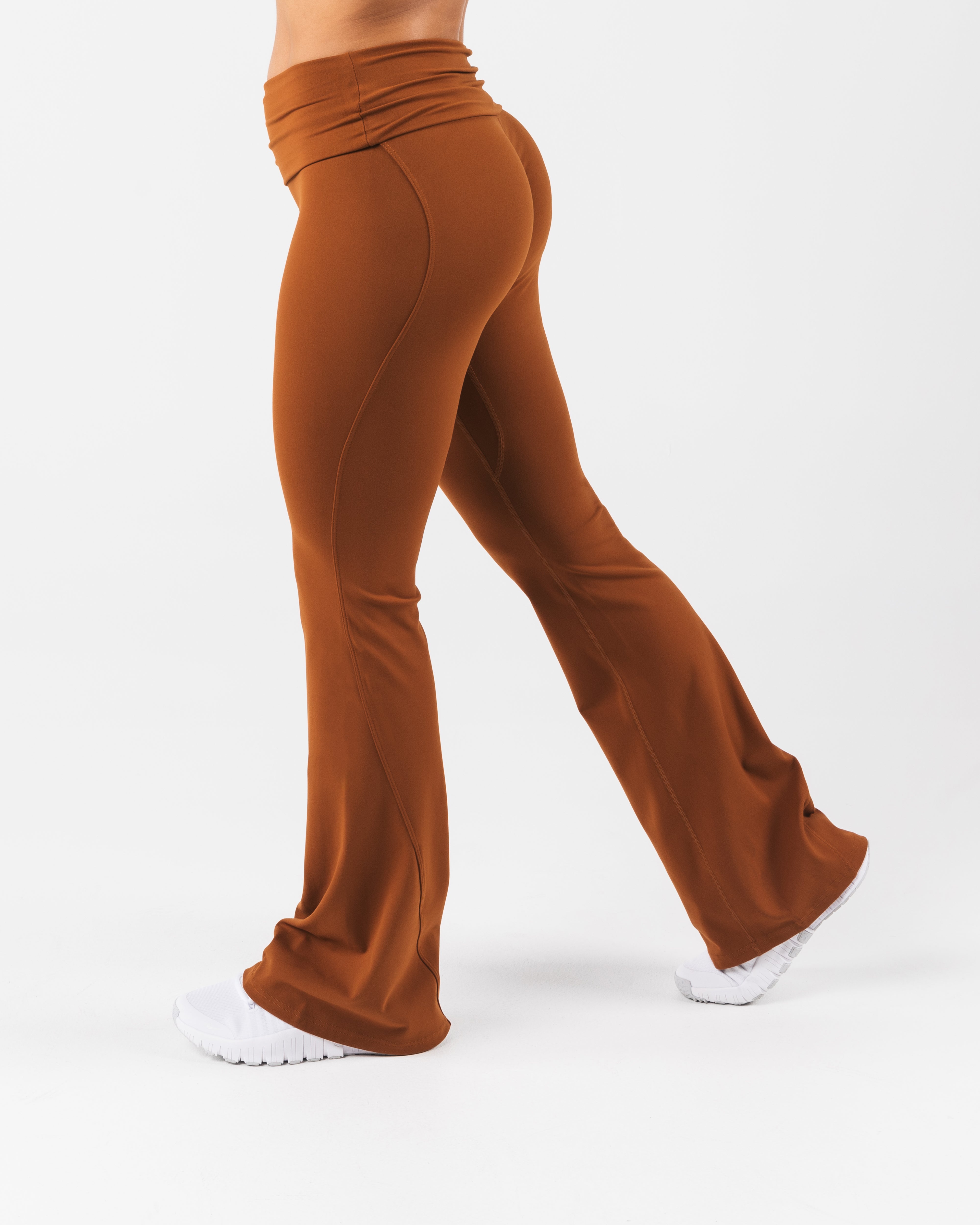 Aura Foldover Flare Yoga Pants for Women - High Waisted Stretchy Workout Leggings - Perfect for Gym, Running & Lounge Wear