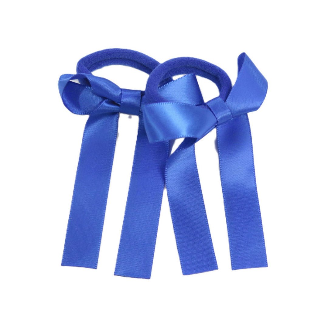 Royal Blue Satin Pony Hair Bow for Girls - Elegant Hair Accessory for Parties, Weddings & Special Occasions