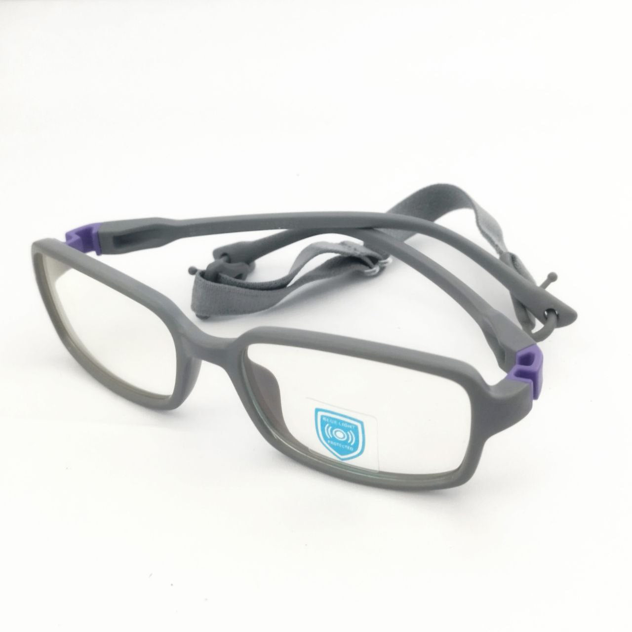 Unbreakable Flexible Kids Glasses with Adjustable Strap - Rectangle Frame for Ages 4-7 (S308) - Perfect for School, Sports & Outdoor Activities