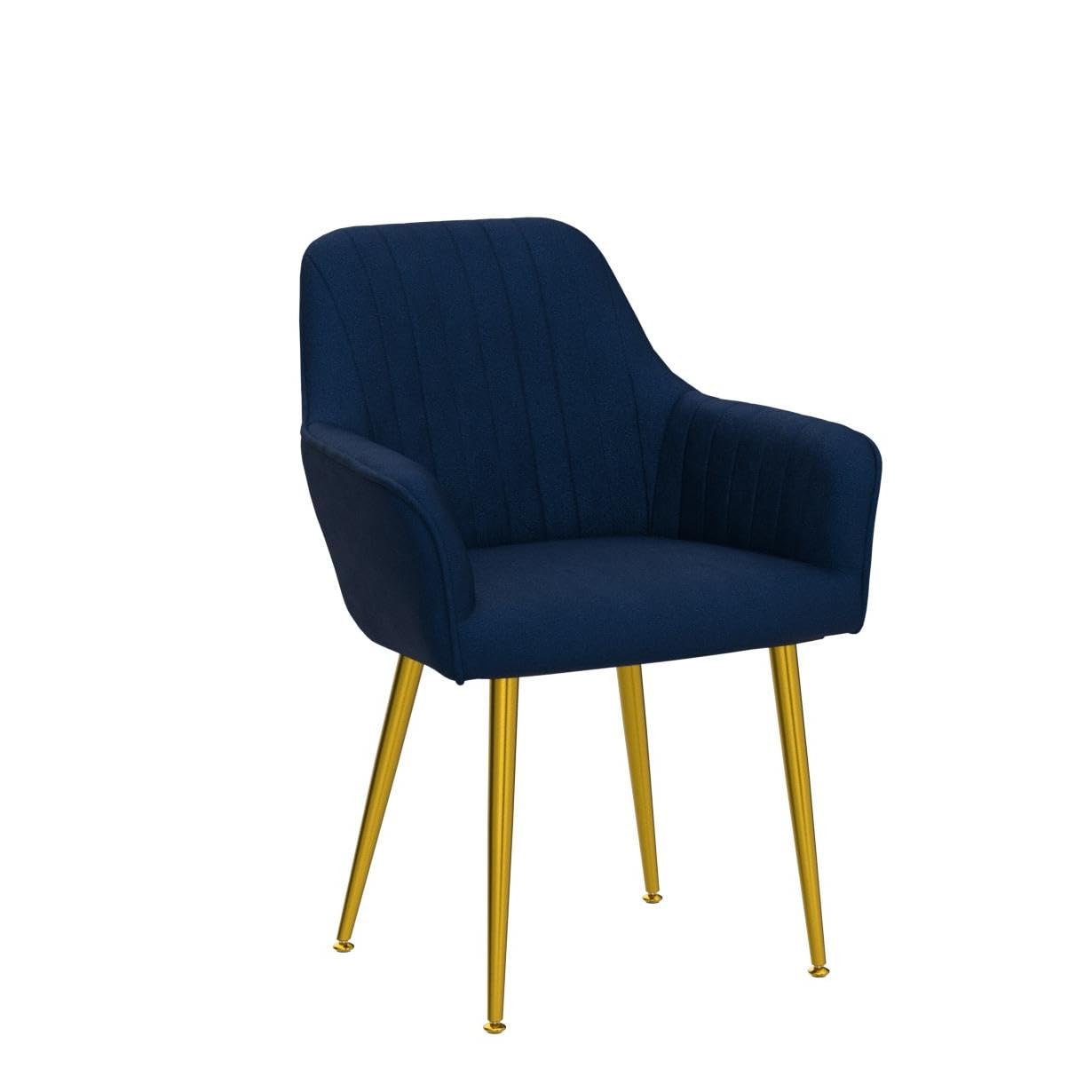 Luxury Velvet Dining Chairs Set of 4 - Modern Upholstered Accent Chairs with Gold Metal Legs for Living Room, Bedroom & Office - Soft Blue Fabric Seating for Home Decor & Entertaining