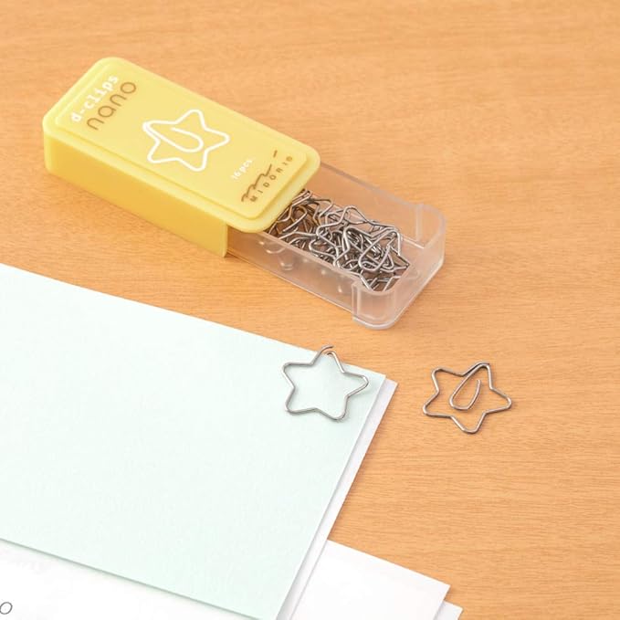 Nano D Clip Paper Clip - Mini Metal Binder Clips for Office, School, Home & Organizing Documents | Midori DESIGNPHIL | Perfect for Notebooks, Files, Photos & DIY Crafts