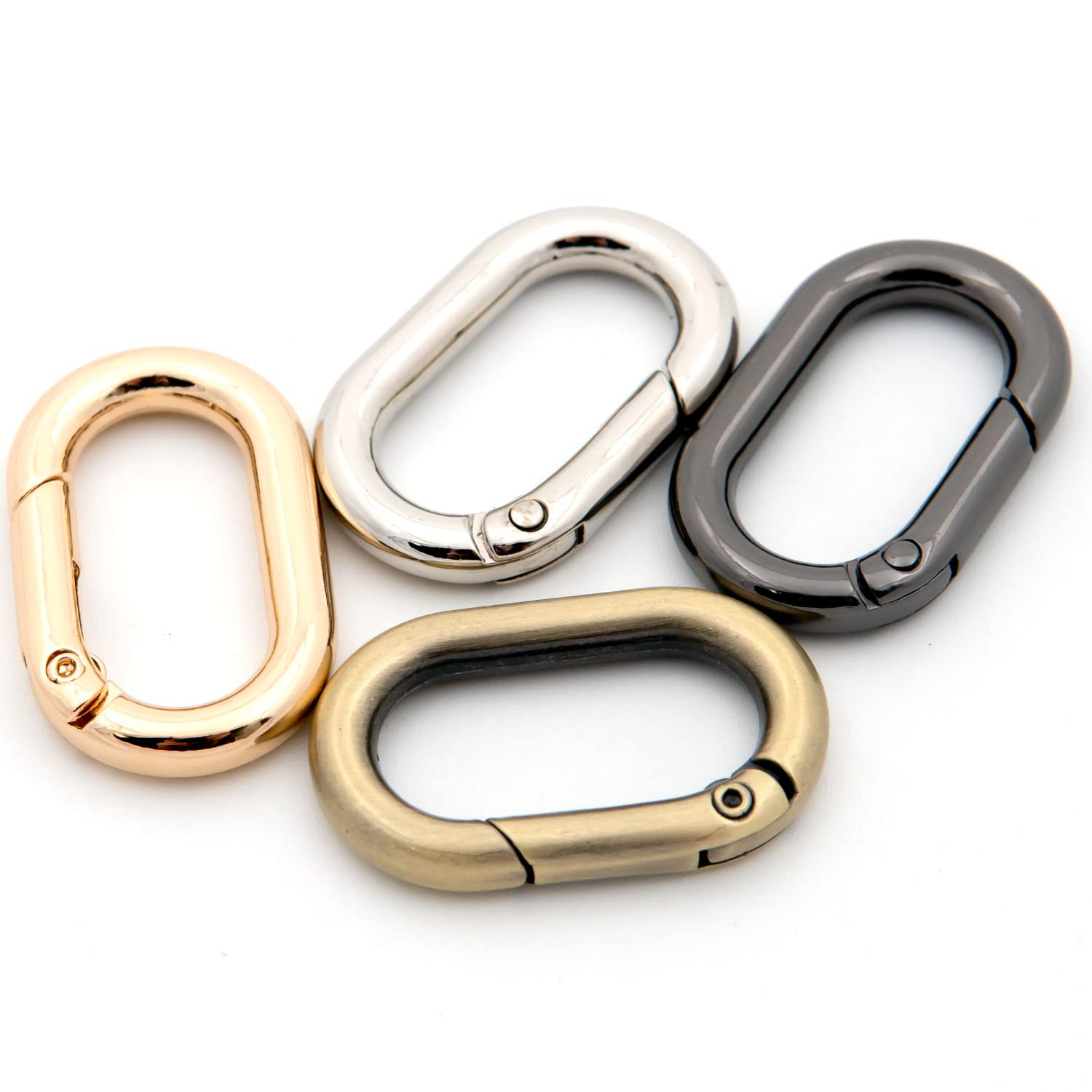 Premium Metal Carabiner Key Ring with Spring Clip - Heavy Duty Oval Keychain for Keys, Bags, Purses & Outdoor Gear - Ideal for Hiking, Camping, Travel & Everyday Carry