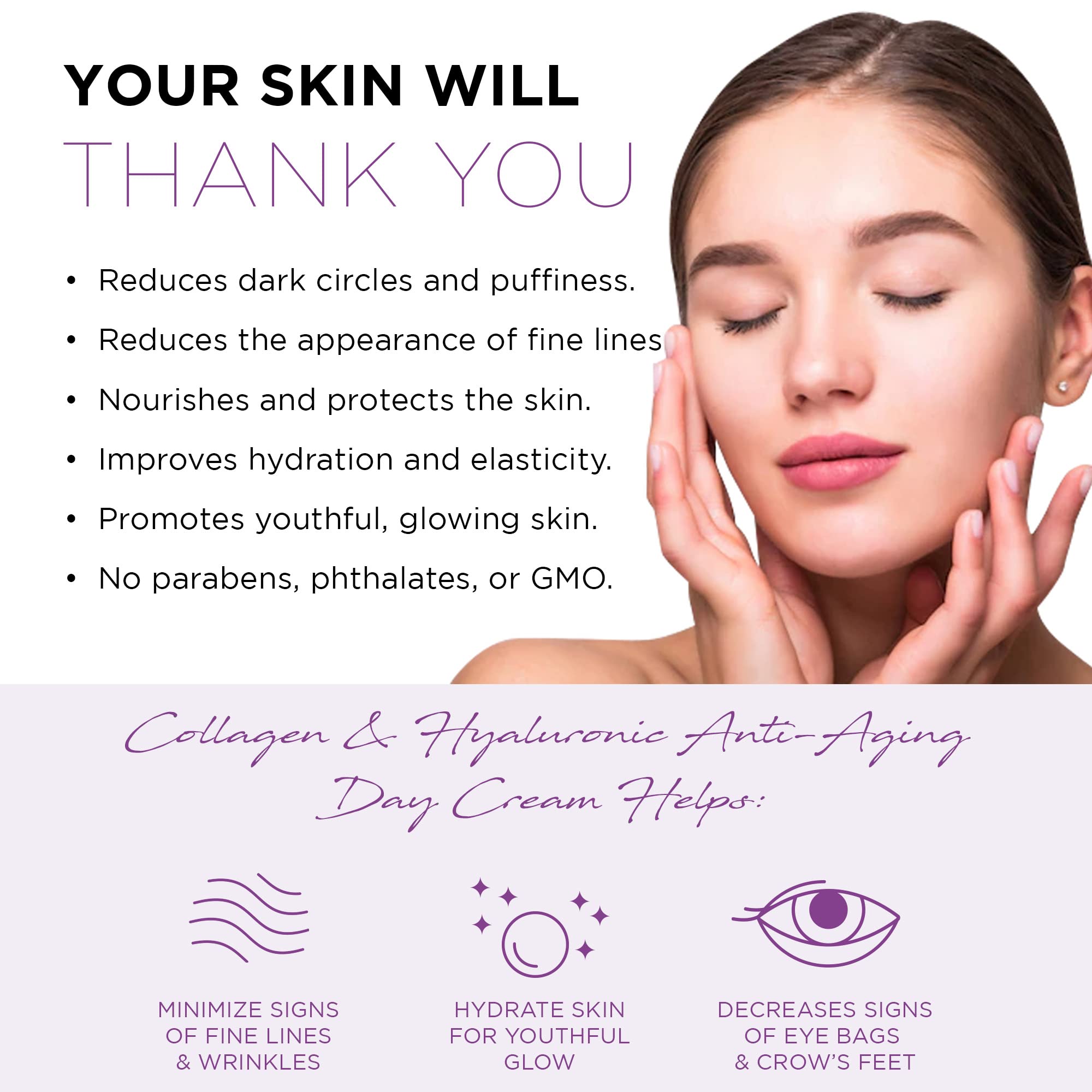 Azure Cosmetics Collagen & Hyaluronic Acid Eye Pads - Anti-Aging Under Eye Mask Patches for Dark Circles, Wrinkles & Puffiness - Korean Made Lifting & Moisturizing Treatment - 5 Pairs - Perfect for Night Routine & Travel Skincare