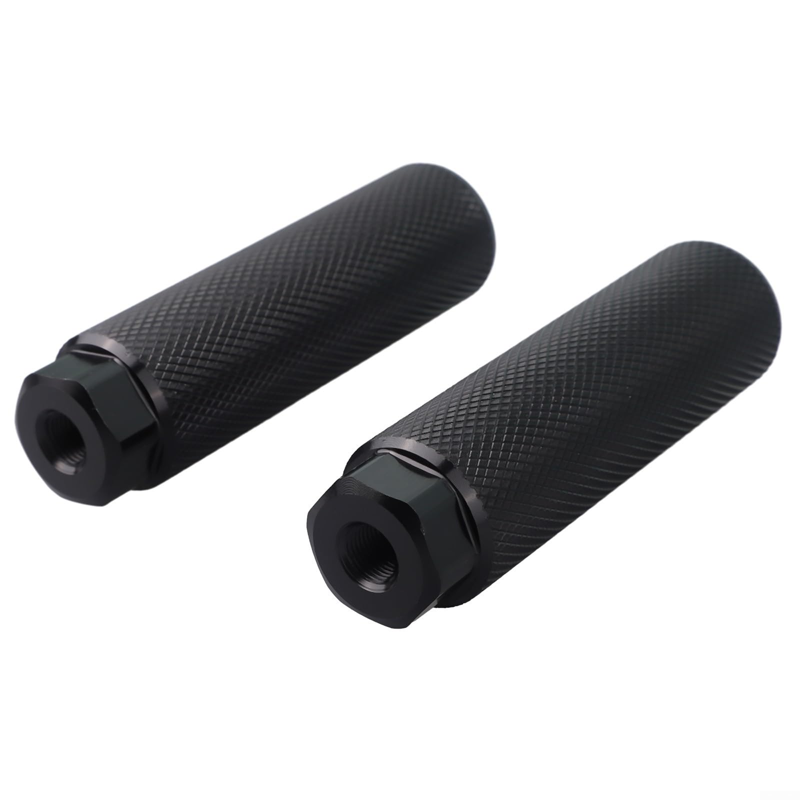 Durable Aluminum Alloy Bike Pegs with Non-Slip Grooves for Road & Mountain Bikes - Perfect for Stunt Riding, BMX Tricks, and Urban Commuting (Black)