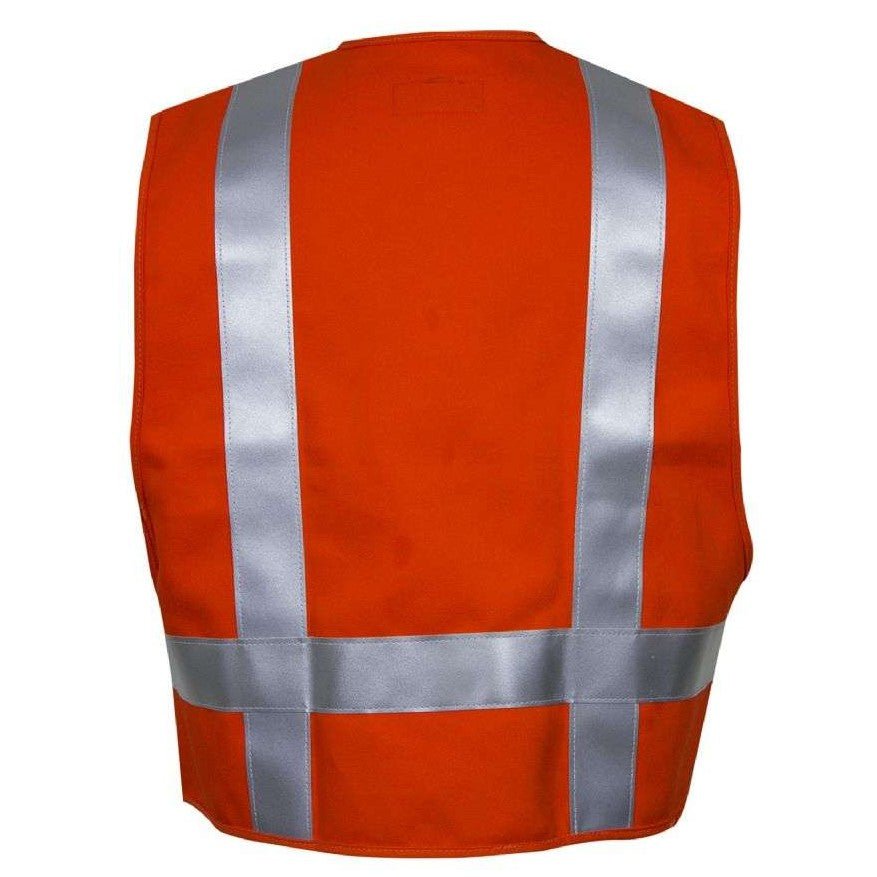 High Visibility Safety Vest with FR & CAT 2 Arc Protection - Short Waist Design with 4 Pockets for Construction, Road Work & Emergency Response Teams