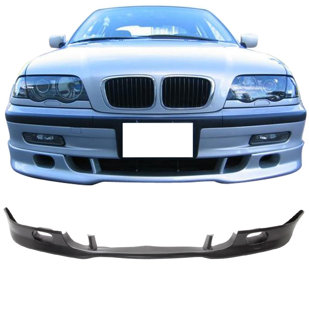 IKON MOTORSPORTS Euro Style PU Black Front Bumper Lip Spoiler Splitter for 1999-2001 BMW 3-Series Sedan | Aggressive Styling & Enhanced Aerodynamics | Perfect for Car Enthusiasts & Performance Upgrades