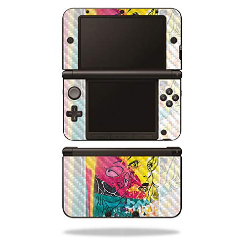 MightySkins Carbon Fiber Skin for Nintendo 3DS XL Original (2012-2014) - Protective & Durable Textured Vinyl Wrap | Easy to Apply & Remove | Made in USA | Perfect for Gaming Protection & Customization