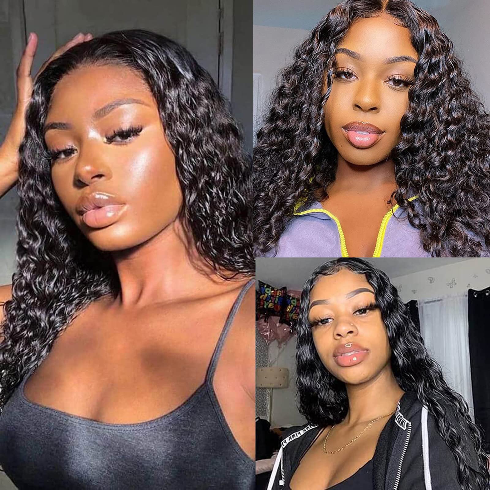 ISEE 10A Grade Human Hair Wigs for Black Women - 28 Inch Transparent Lace Closure, Pre Plucked Wet Water Wave, 150% Density Deep Curly with Baby Hair | Natural Look for Daily Wear, Parties & Special Occasions
