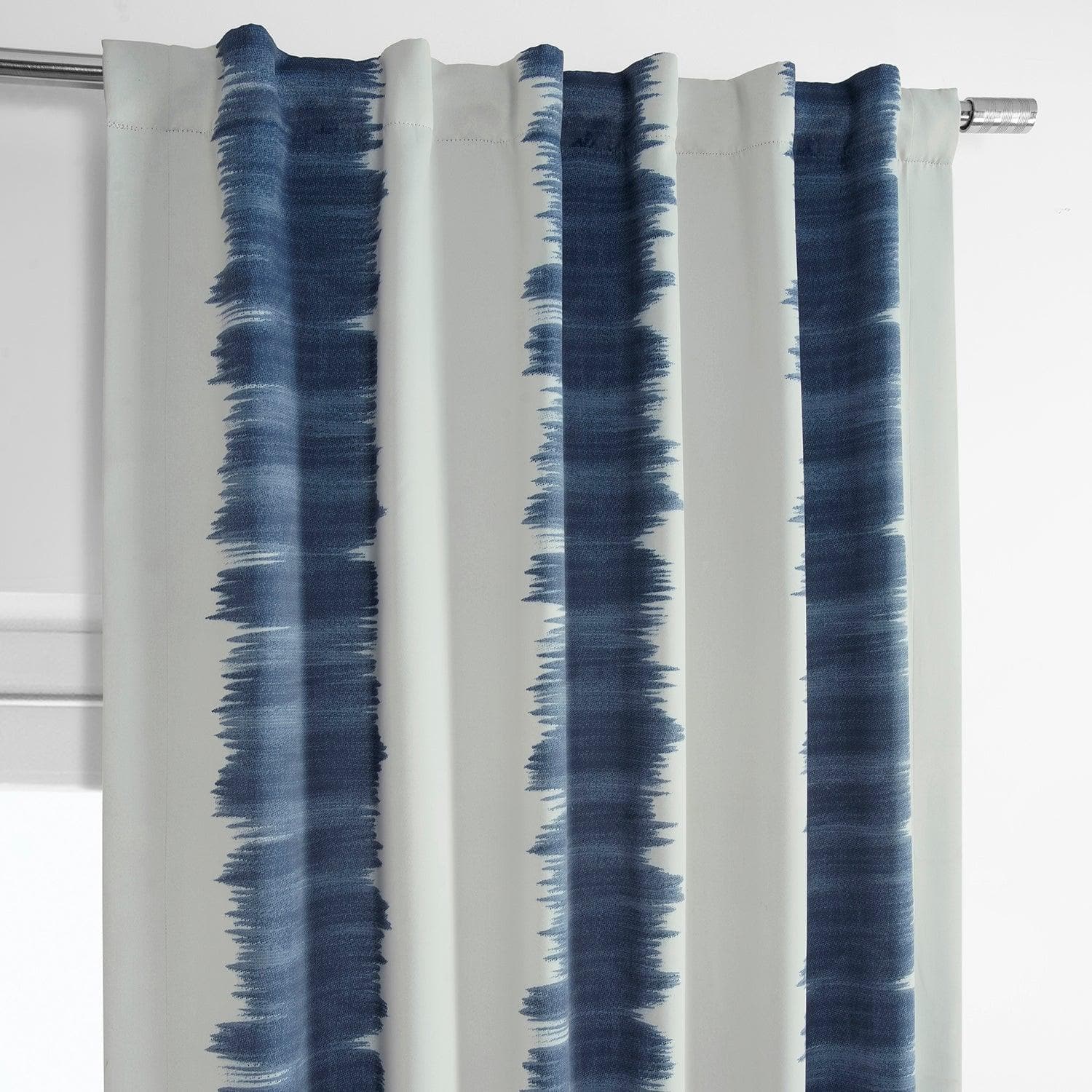 Flambe Blue Striped Blackout Curtains - Thermal Insulated Room Darkening Drapes for Bedroom, Living Room & Nursery - Noise Reducing & Energy Efficient Window Treatments