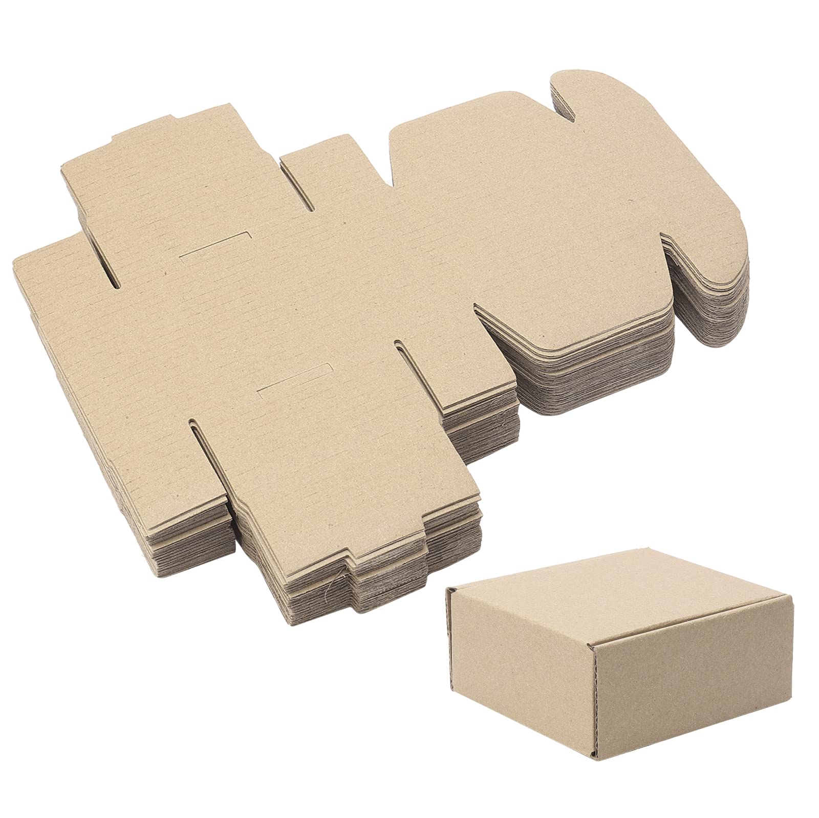Mini Pizza Boxes 20pcs - 3.35x3.35x1.57in Kraft Brown Storage Boxes for Candy, Cookies & Treats - Perfect for Parties & Gifts