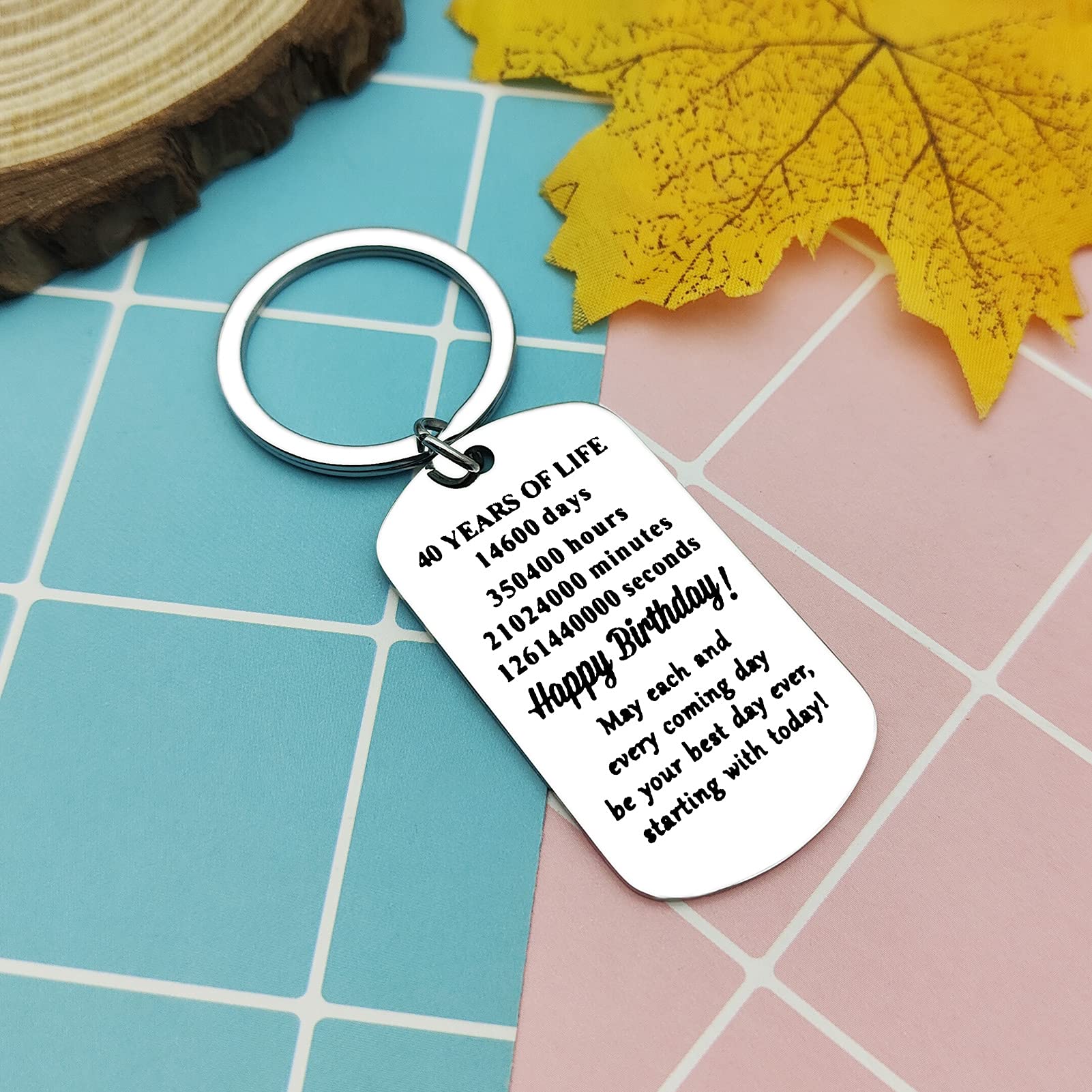 40th Birthday Keychain for Women & Men - Personalized Keepsake Gift for Him, Her, Mom, Dad, Daughter, Son & Best Friend | Thoughtful Birthday Jewelry Present for 40 Year Olds | Perfect for Celebrations, Anniversaries & Special Occasions