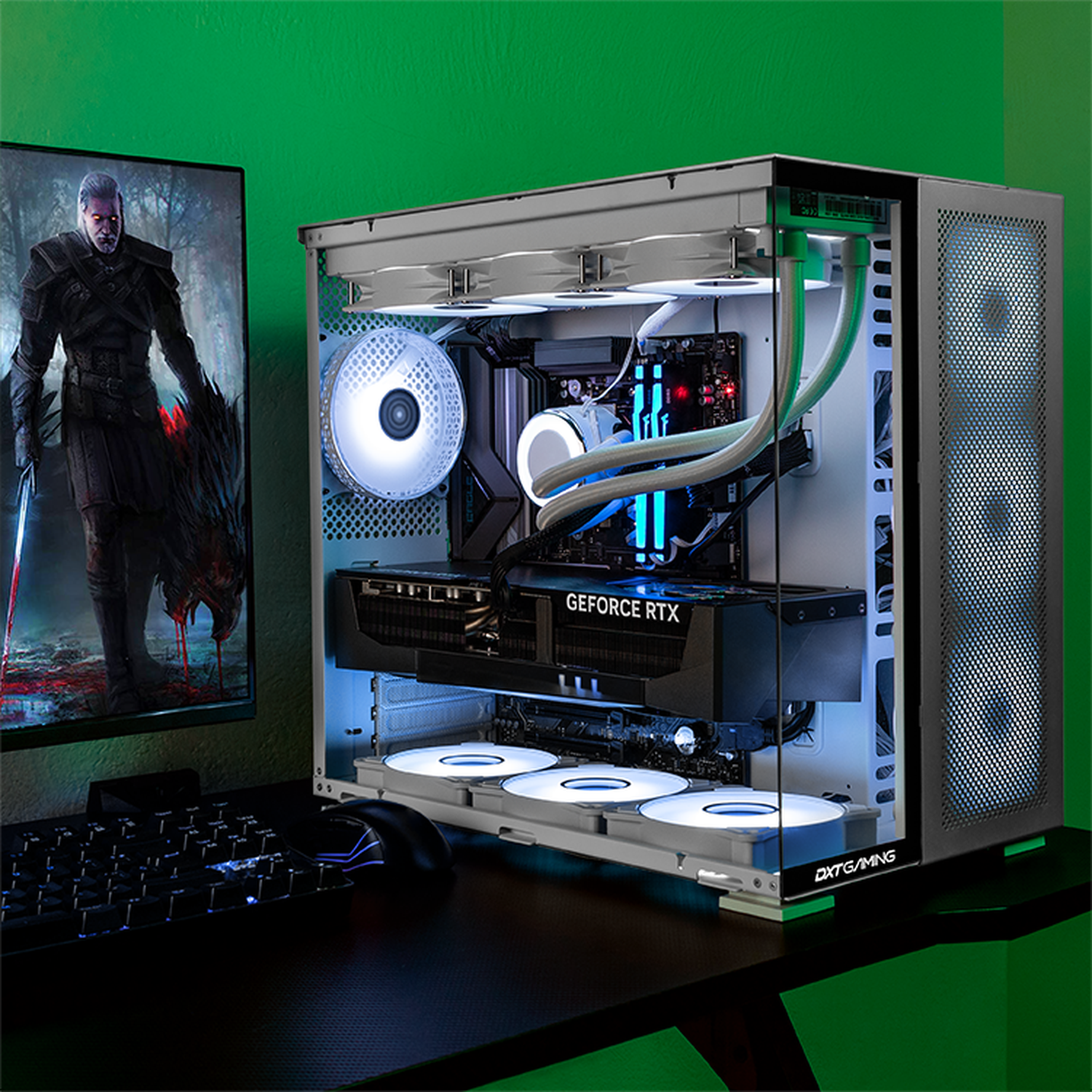 PC Gamer DXT GAMING with NVIDIA GeForce RTX 5090 & AMD Ryzen 7 9800X3D | 64GB DDR5 RAM | 2TB SSD | Liquid Cooling | WiFi 6 | Titan T5 Silver Case - Ultimate Gaming & Streaming Setup for 4K Gaming, VR & Content Creation