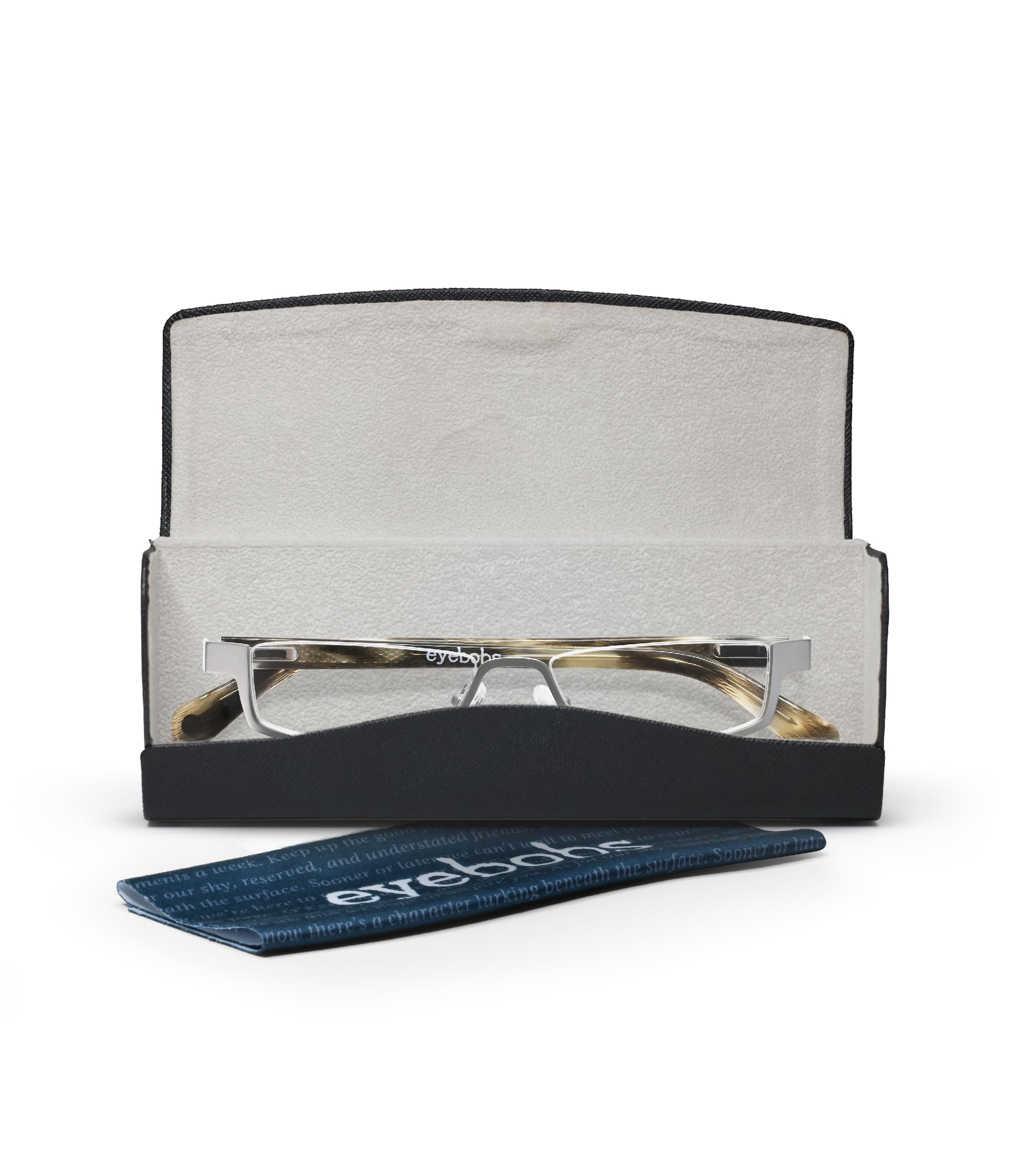 eyebobs Peek Performer Reading Glasses - Premium Half Rim Frame for Men & Women (0.0x-4.0x) | Lightweight & Comfortable for Office, Reading & Computer Use