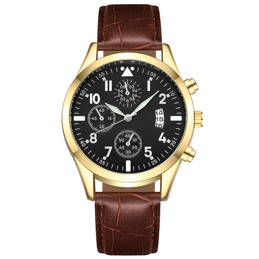 Men's Luminous Calendar Leather Watch - Waterproof, Durable & Stylish for Business, Casual & Outdoor Activities