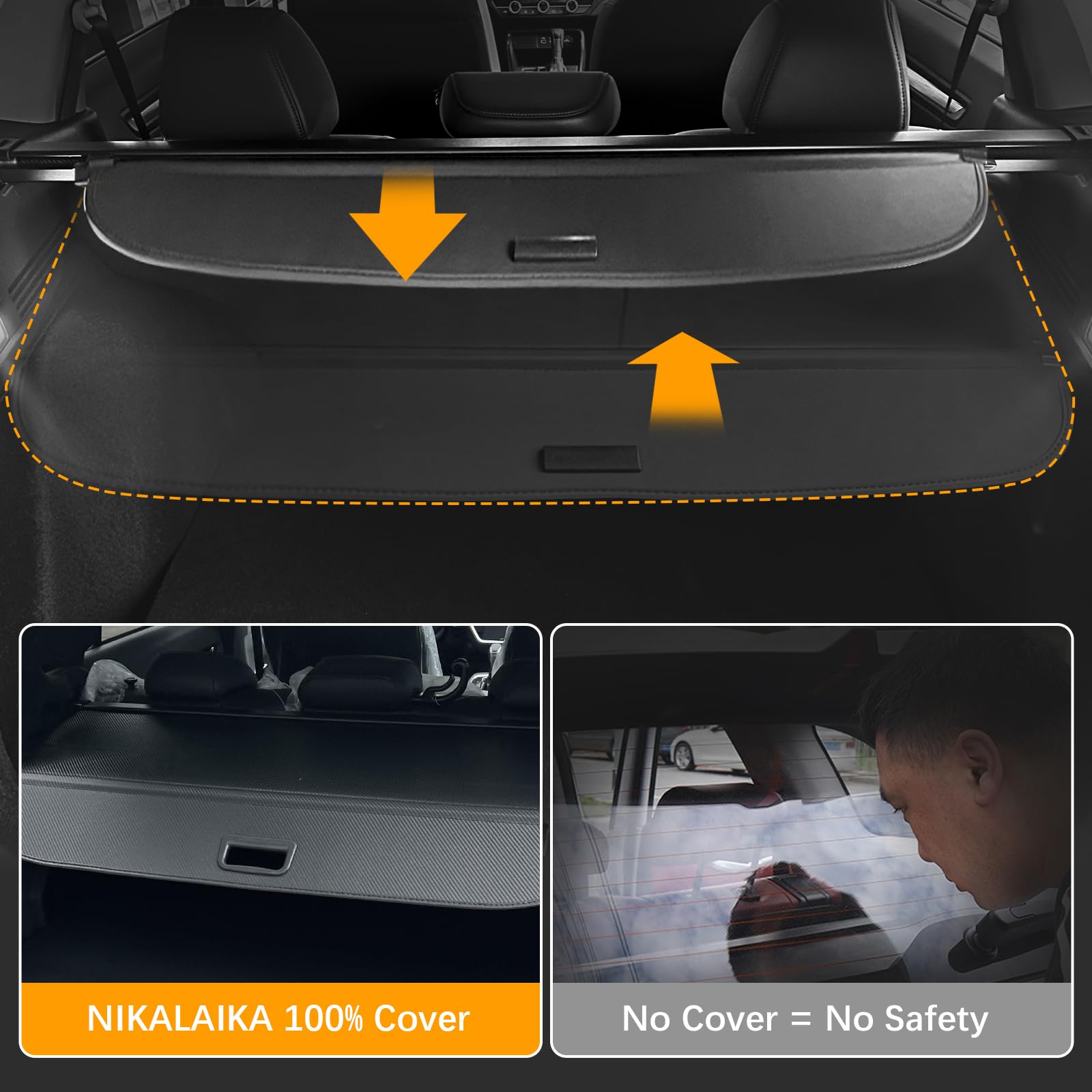 2023-2024 Honda HR-V Cargo Cover - Premium Trunk Security Shade Protector | Carbon Fiber Car Accessory | Perfect for Road Trips, Grocery Hauling & Vehicle Protection