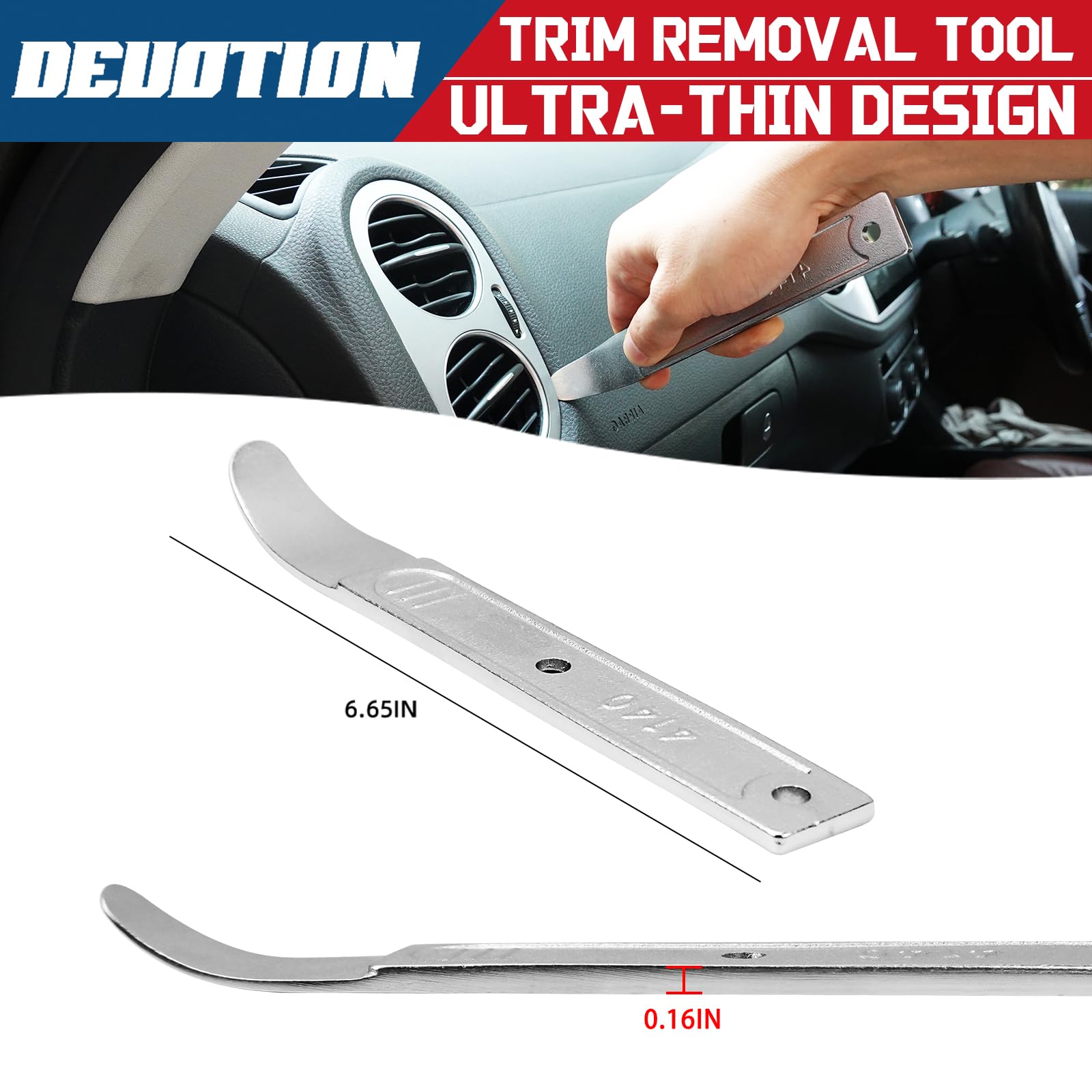 4140 Steel Pry Bar Tool Kit - Professional Car Trim & Panel Removal Set for Automotive & Aircraft Interiors | Durable Pocket Pry Bars for DIY, Mechanics & Detailing