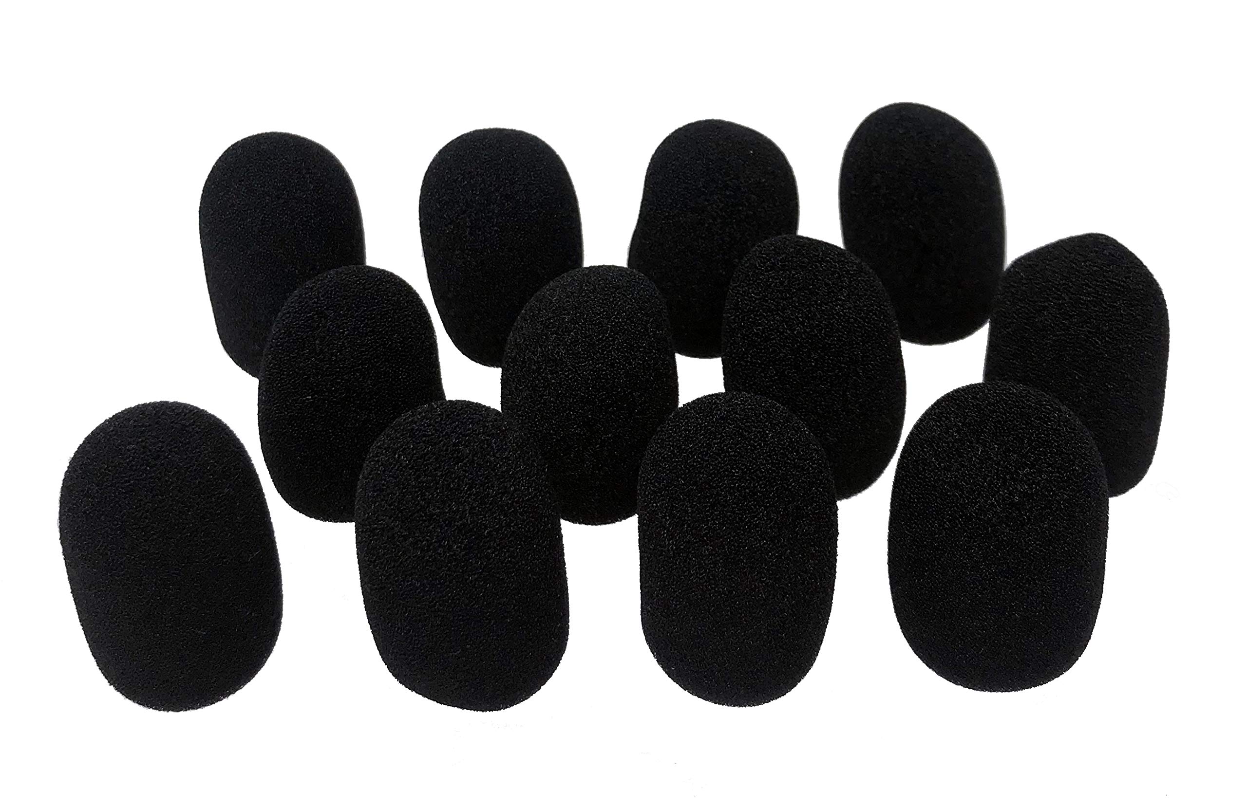 Tetra-Teknica XFFZDP-BLK Professional Lapel & Headset Microphone Windscreen - Black Foam Cover (12-Pack) for Clear Audio in Podcasting, Broadcasting & Public Speaking